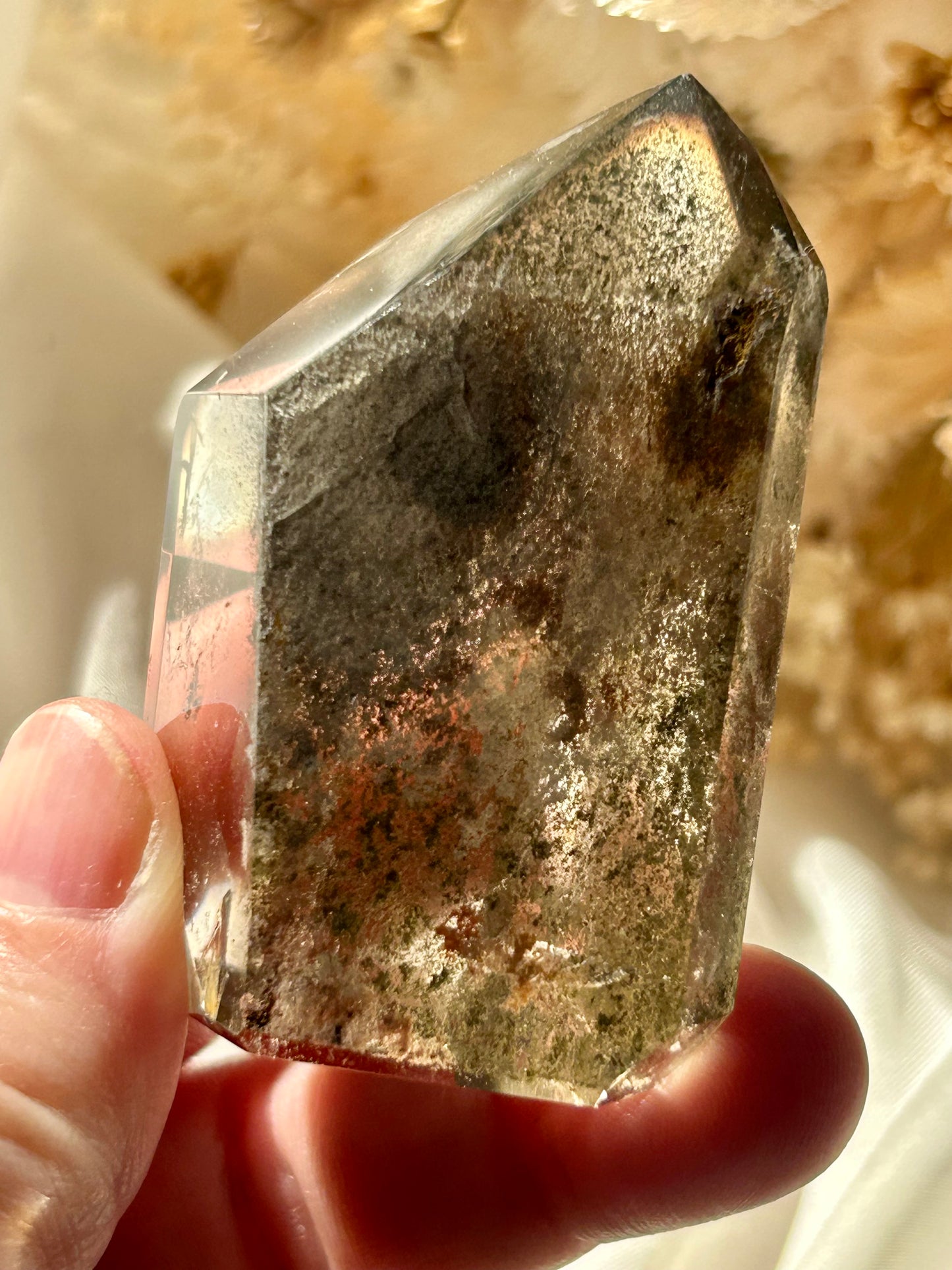Smokey Quartz Tower with Chlorite Inclusions | Grounding + Cleansing Crystal