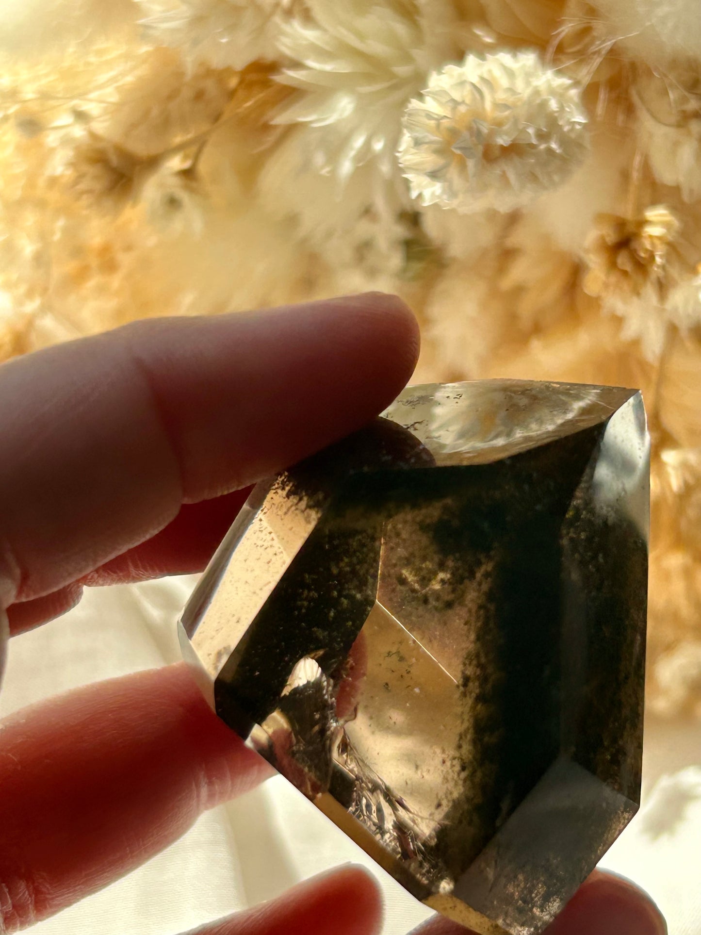 Smokey Quartz Tower with Chlorite Inclusions | Grounding + Cleansing Crystal