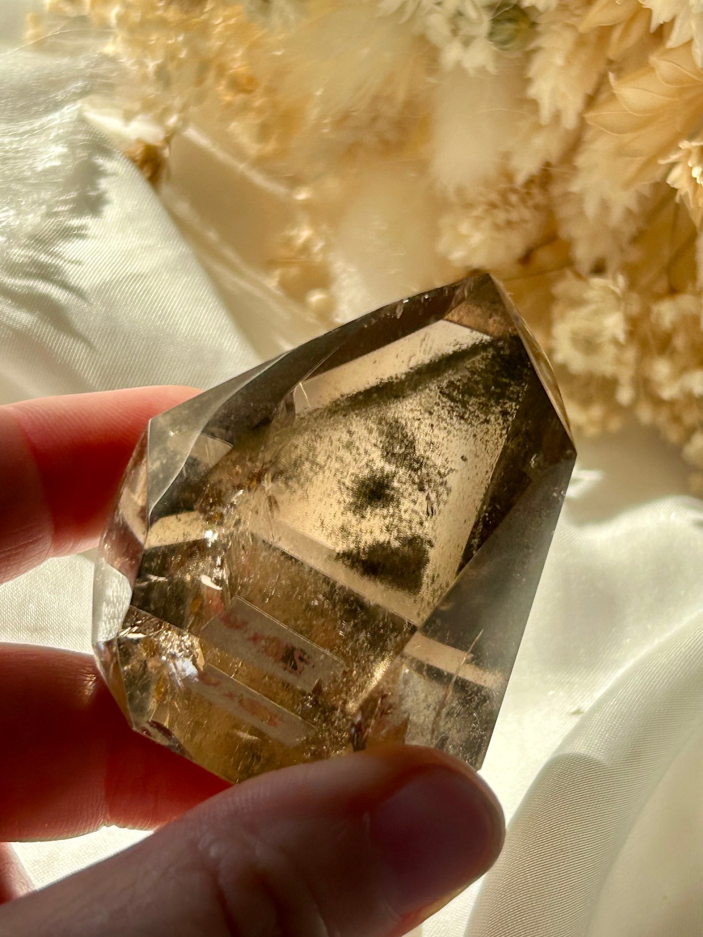 Smokey Quartz Tower with Chlorite Inclusions | Grounding + Cleansing Crystal