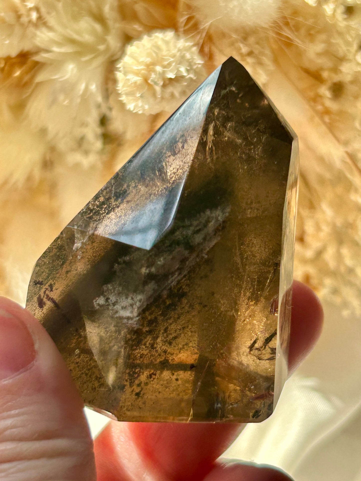 Smokey Quartz Tower with Chlorite Inclusions | Grounding + Cleansing Crystal