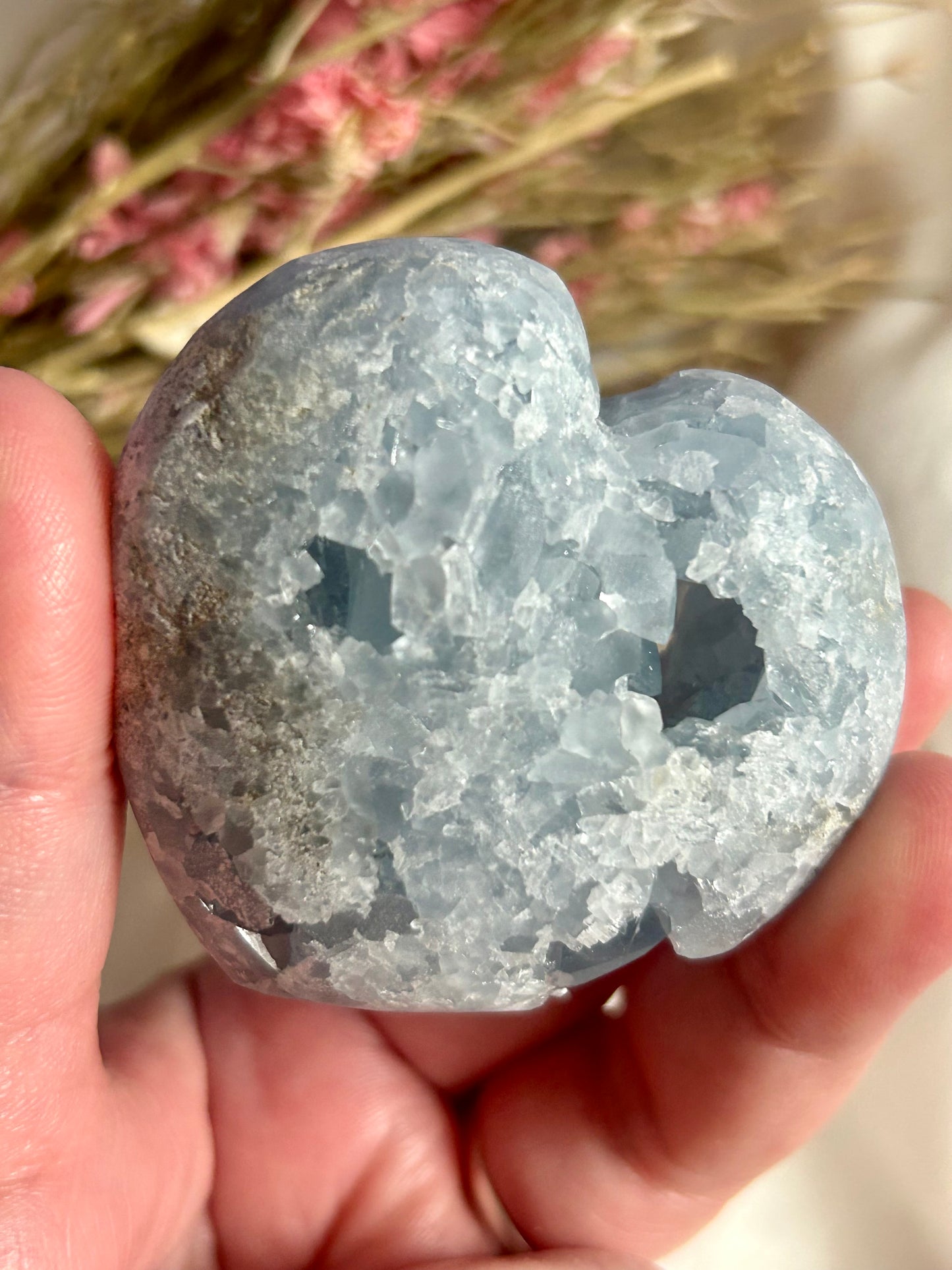Celestite heart with portal