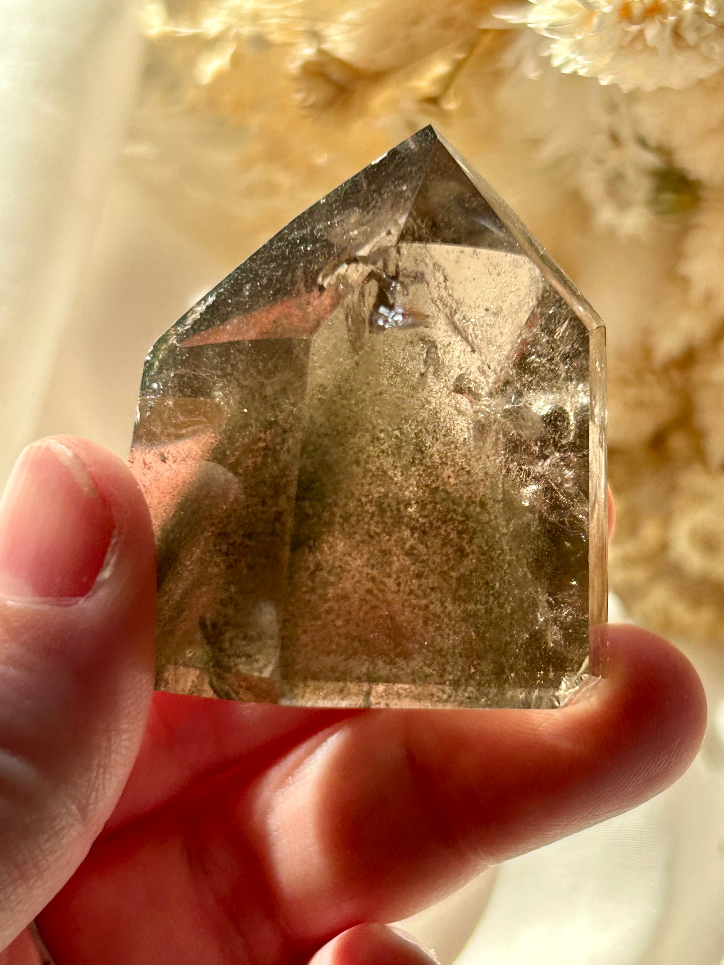 Smokey Quartz Tower with Chlorite Inclusions | Grounding + Cleansing Crystal