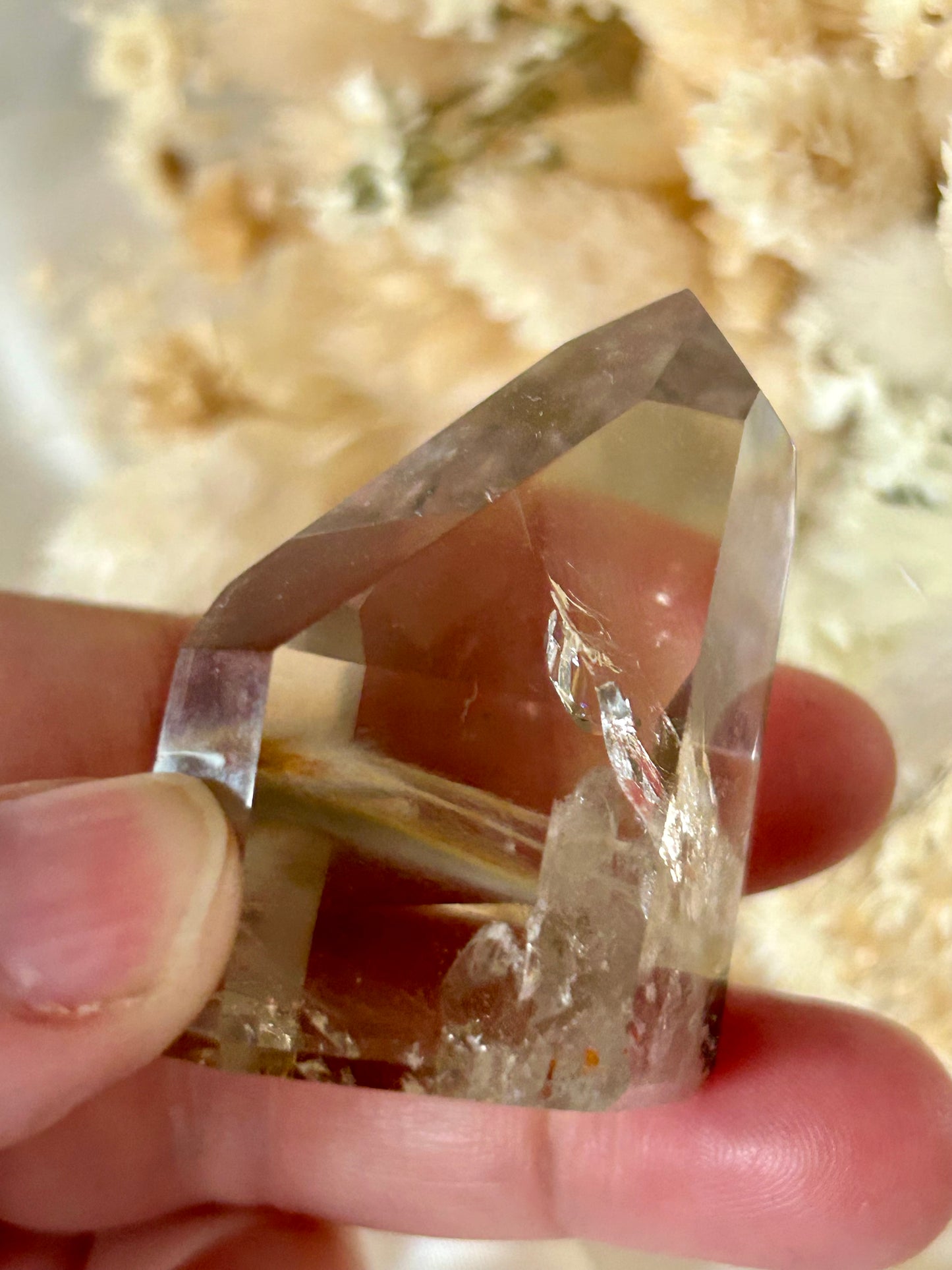 Amphibole Quartz – Angel Phantom Quartz with Ethereal Depth - Blue and Orange