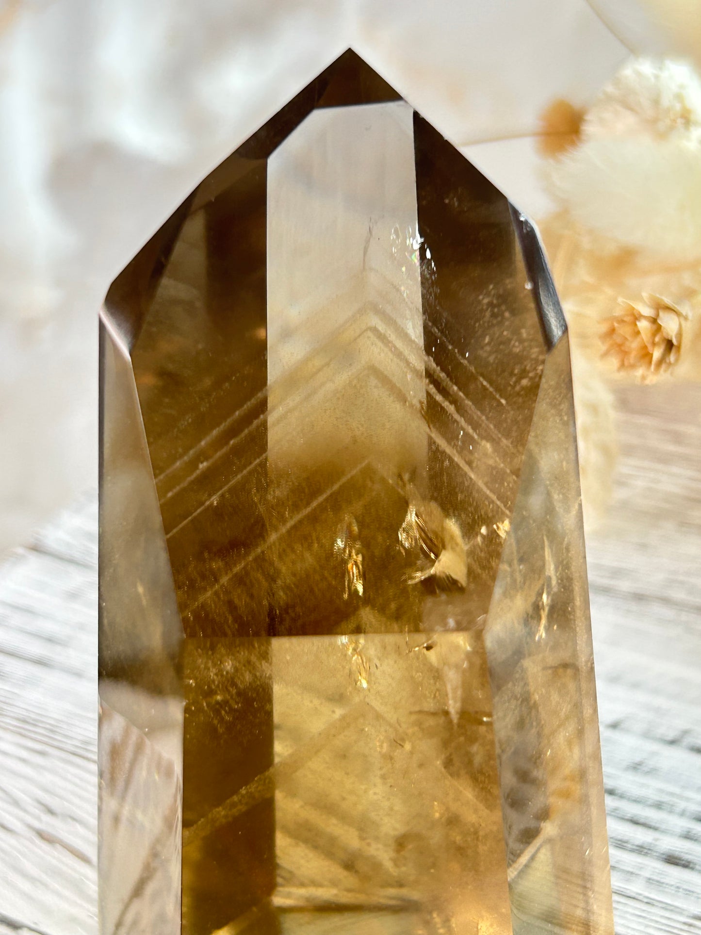 Citrine Tower – Premium Statement Crystal from Brazil | Abundance, Confidence & Solar Energy | with phantoms