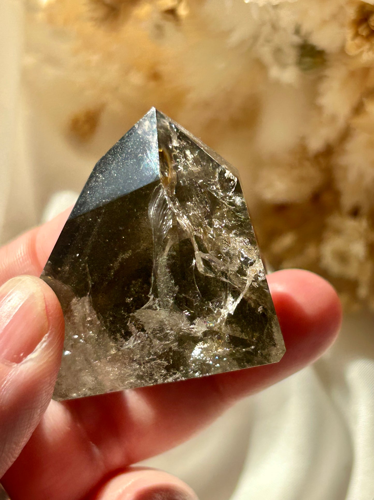 Smokey Quartz Tower with Chlorite Inclusions | Grounding + Cleansing Crystal