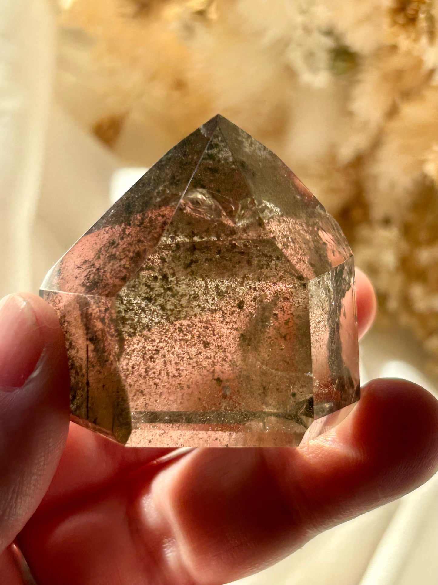 Smokey Quartz Tower with Chlorite Inclusions | Grounding + Cleansing Crystal