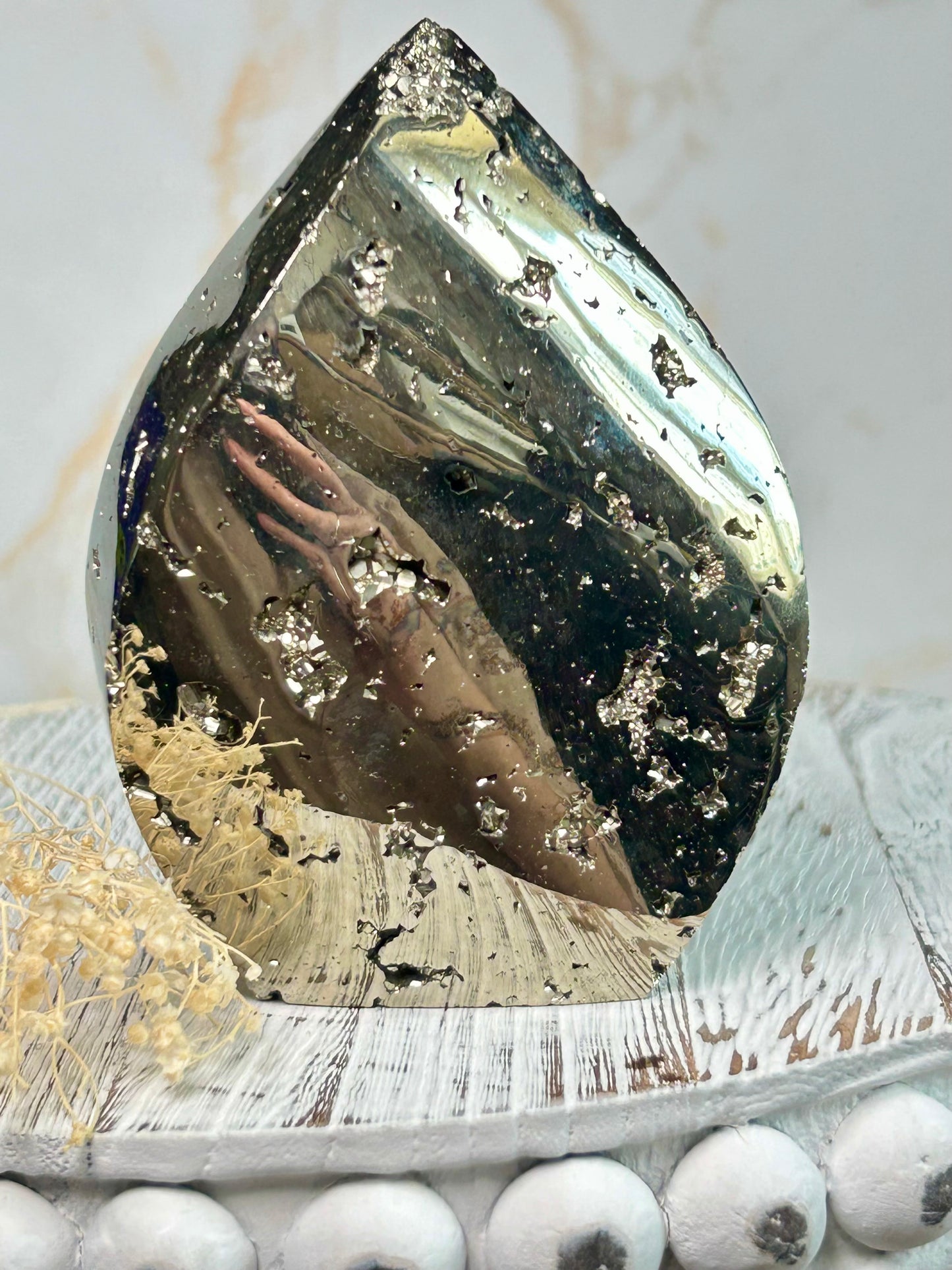 Golden Pyrite Flame | Protective & Abundance Stone