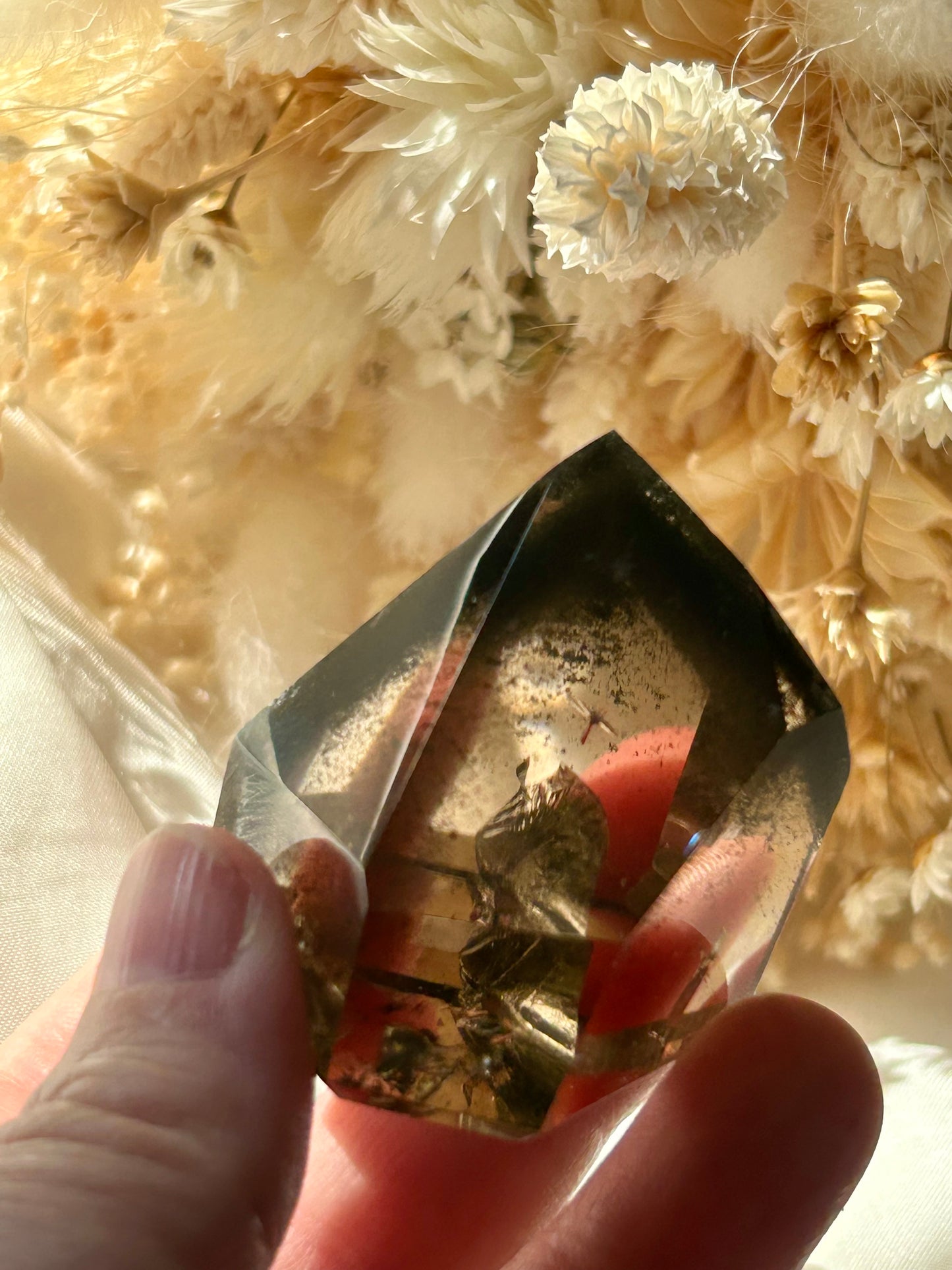 Smokey Quartz Tower with Chlorite Inclusions | Grounding + Cleansing Crystal
