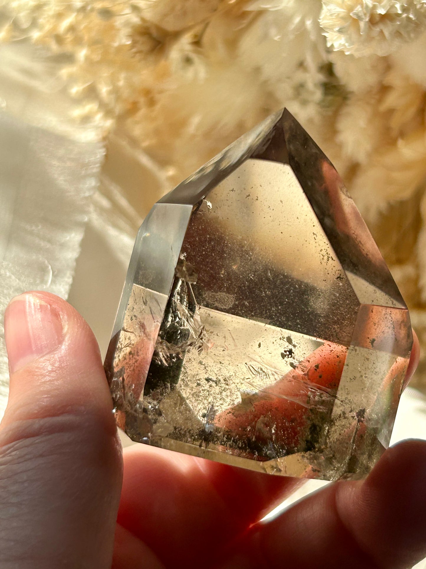 Smokey Quartz Tower with Chlorite Inclusions | Grounding + Cleansing Crystal