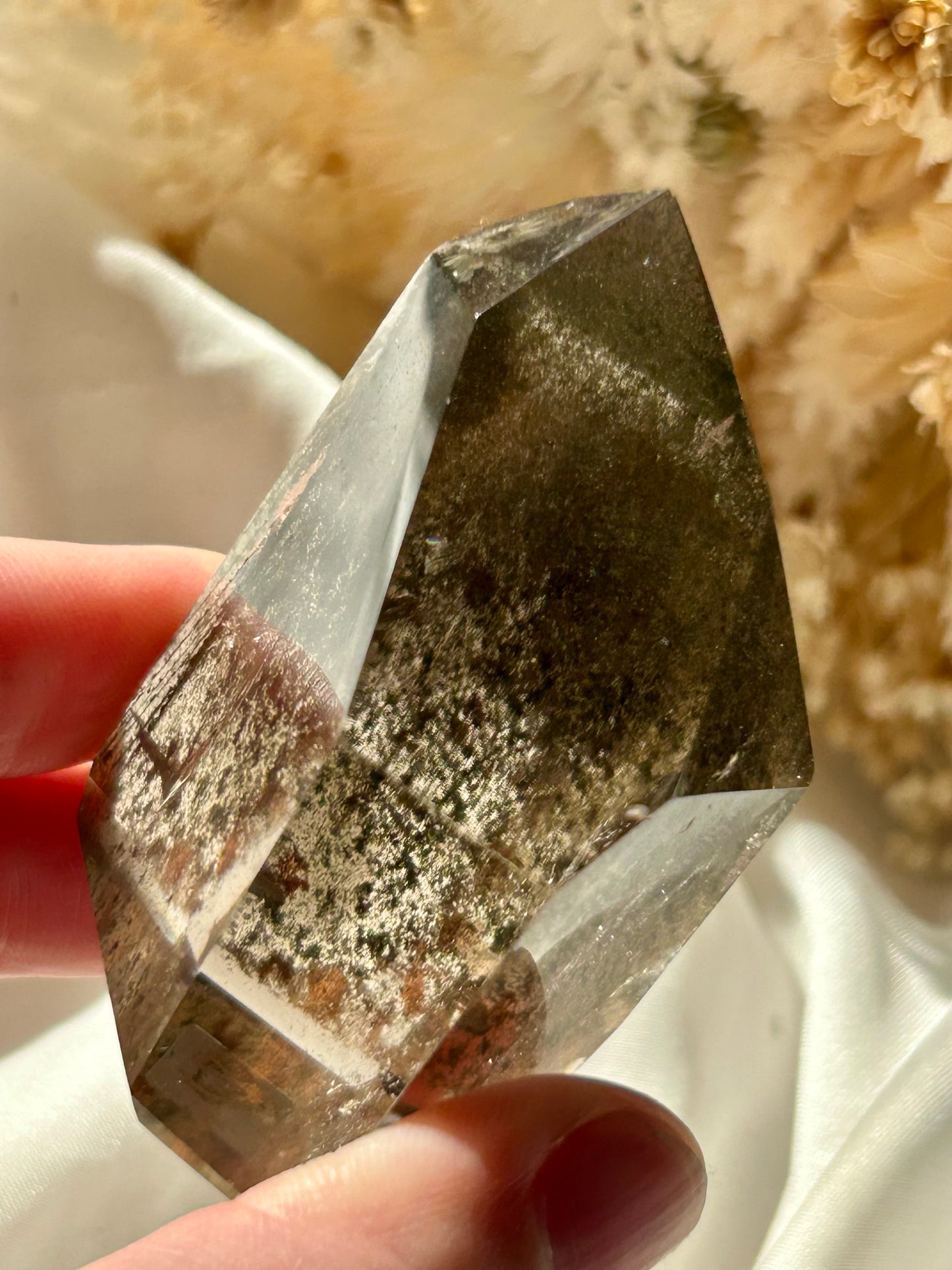 Smokey Quartz Tower with Chlorite Inclusions | Grounding + Cleansing Crystal