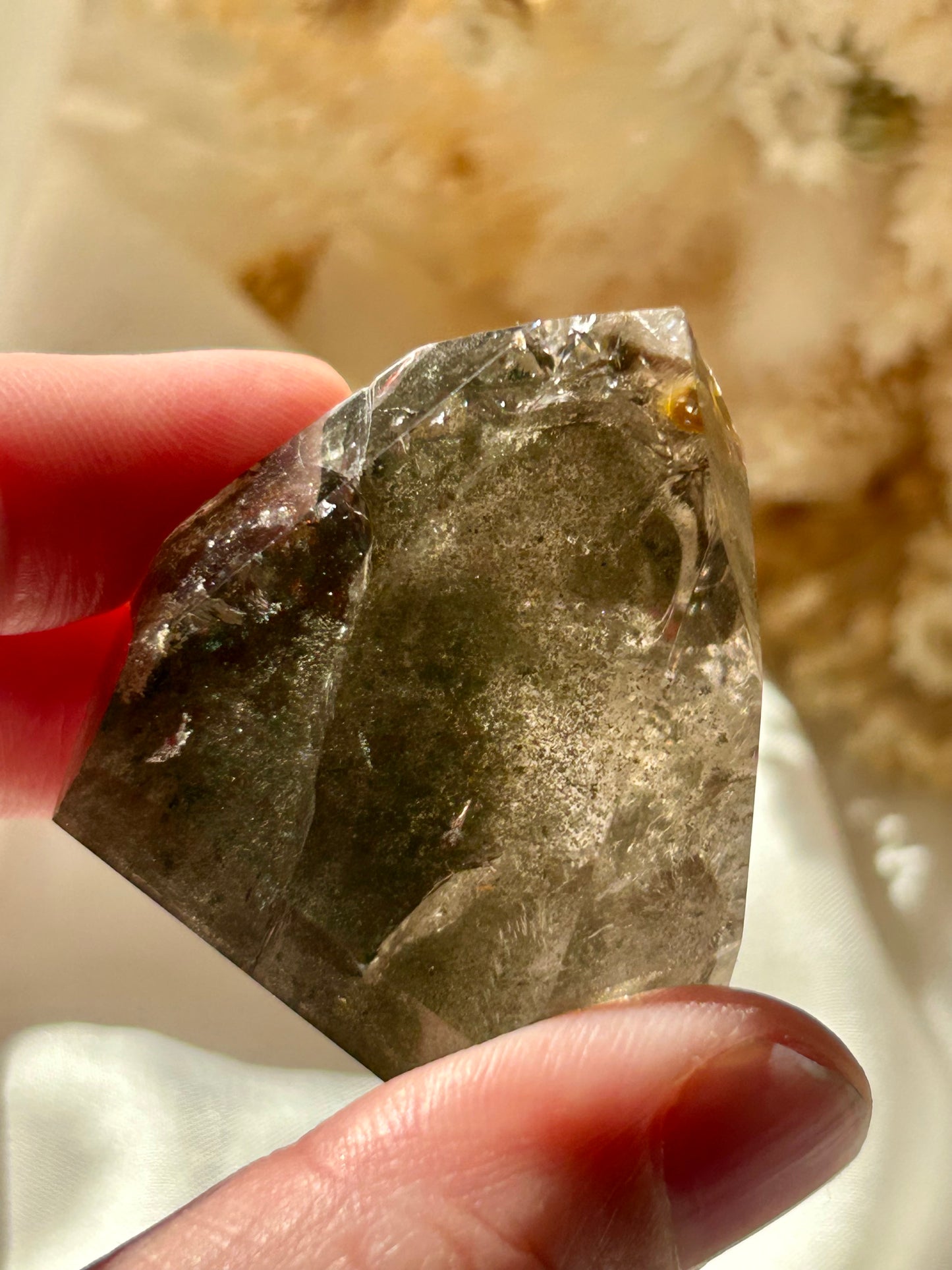 Smokey Quartz Tower with Chlorite Inclusions | Grounding + Cleansing Crystal