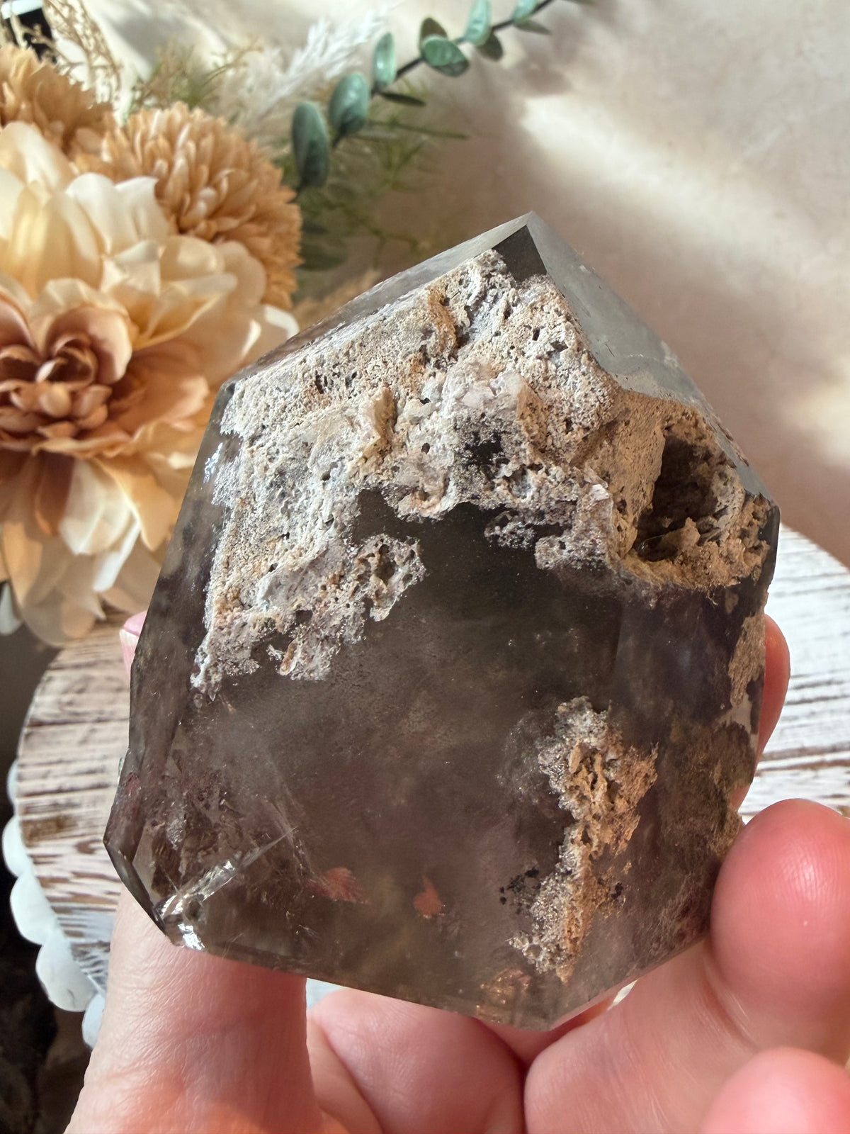 Phantom Lodolite Quartz | Semi-Polished Inclusion Quartz