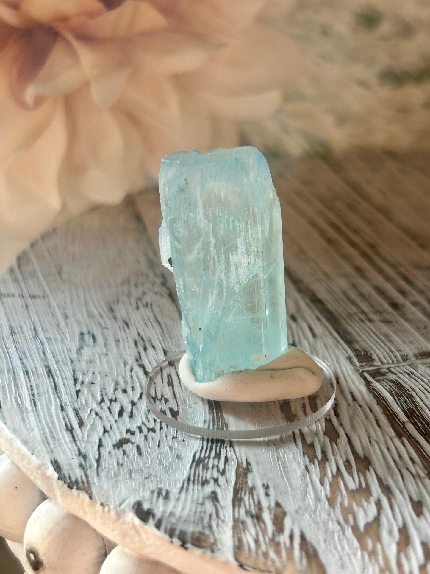 Natural Aquamarine rods from Pakistan with soft blue crystal formations and elongated natural growth.