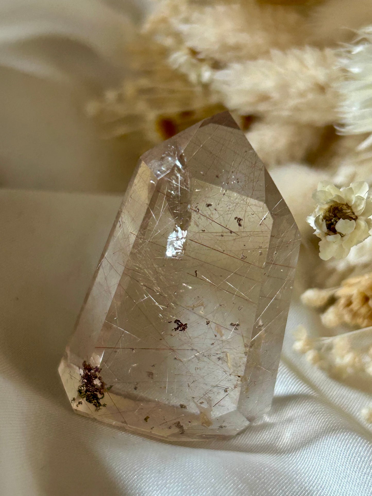 Golden Rutile in AAA Quartz – High-Grade Clarity & Radiant Energy