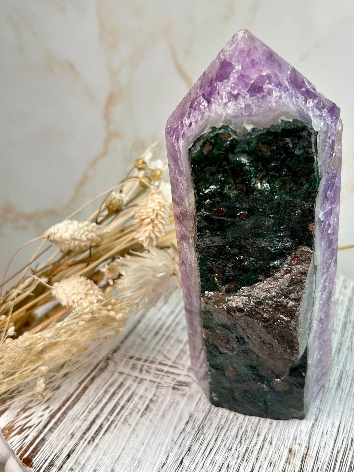 Large Brazilian Amethyst Tower – Deep Lavender Cluster Formation