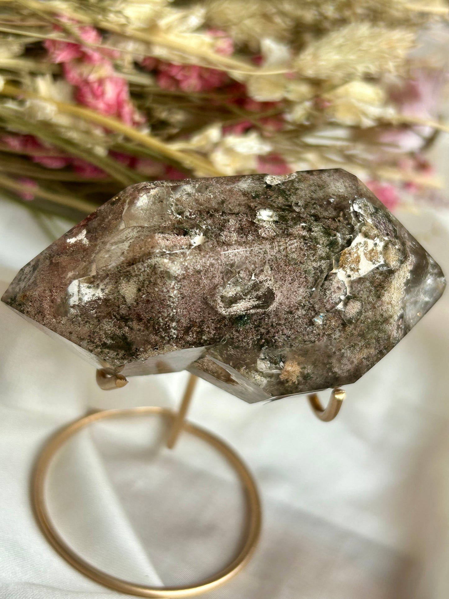 Lodolite on gold display stand