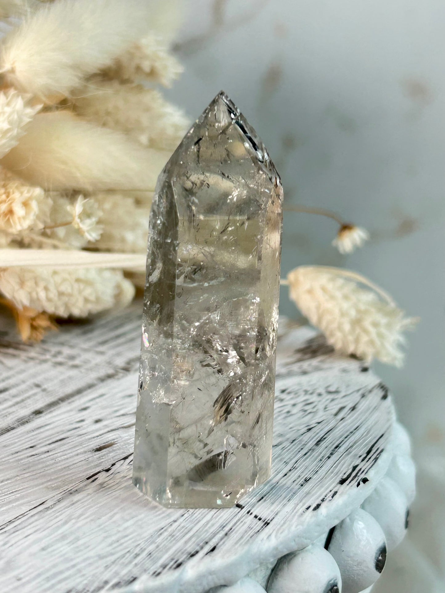 Unique Prasiolite crystal from Brazil, metaphysical healing stone