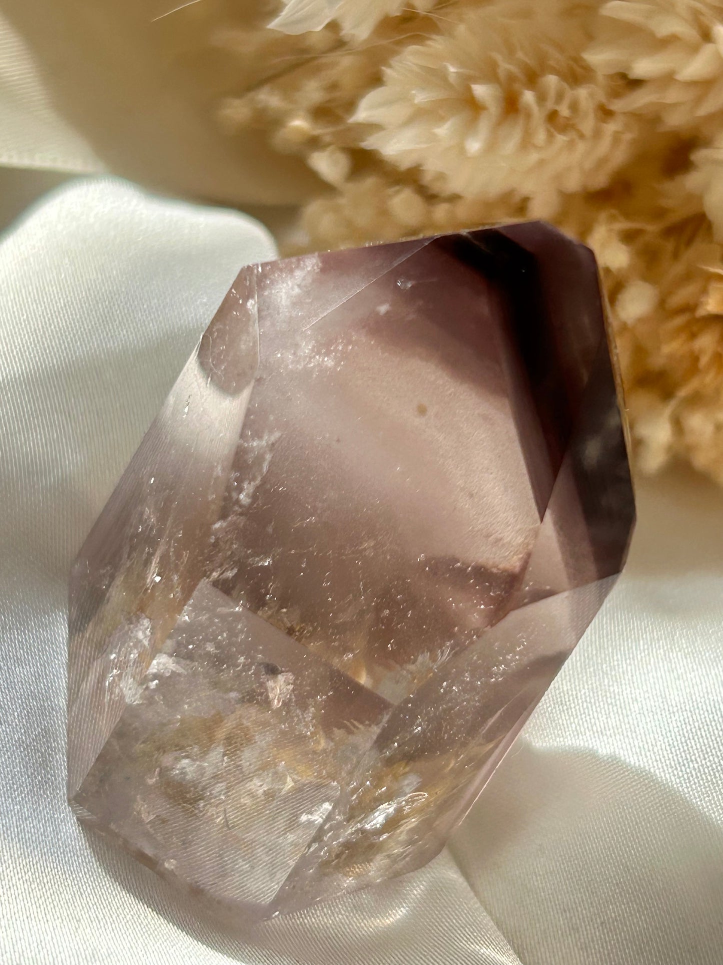 Pink Lithium Tower | Soft Blush and Calm Intentions | Semi Polished