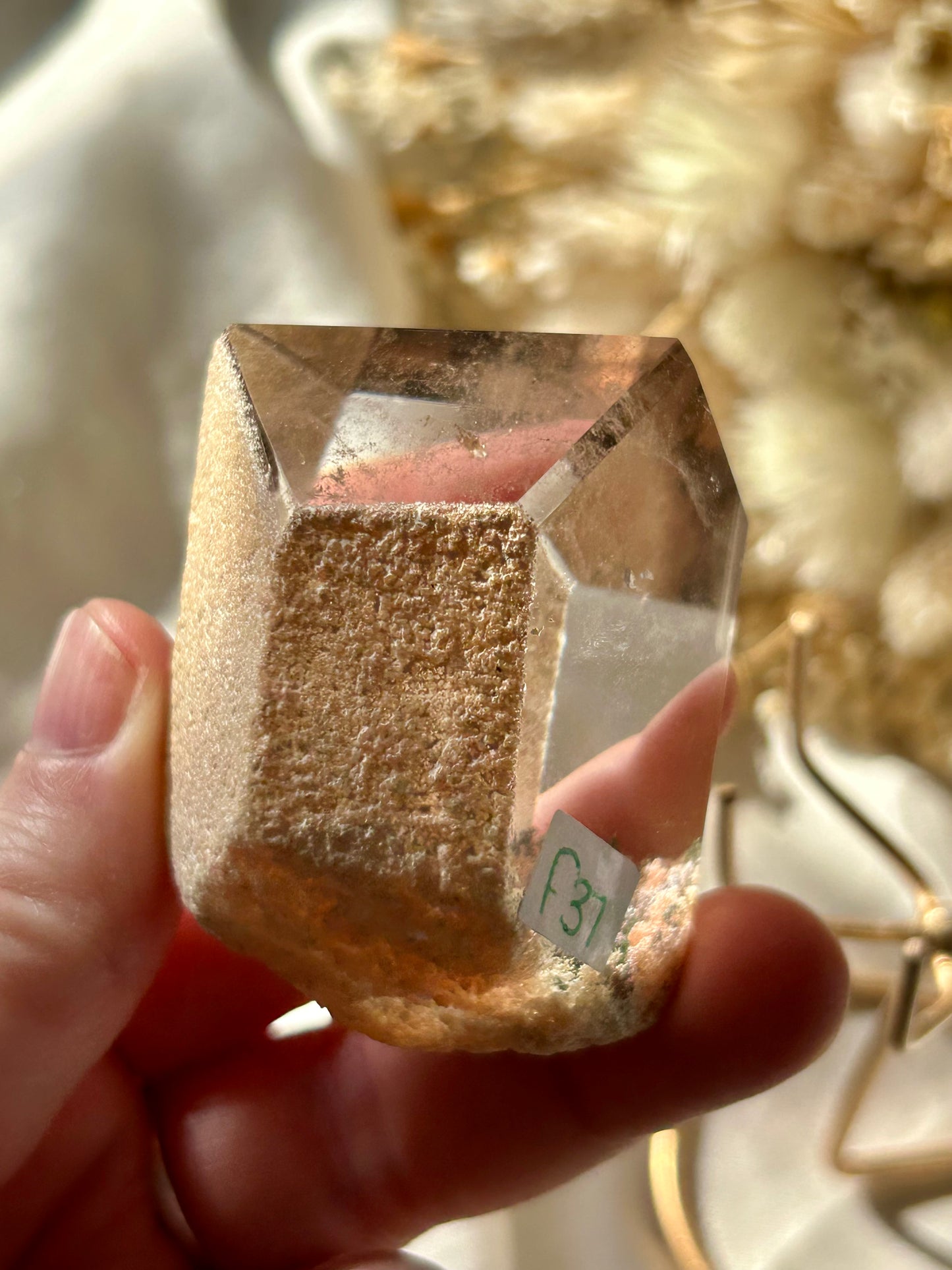 Lodolite on gold display stand