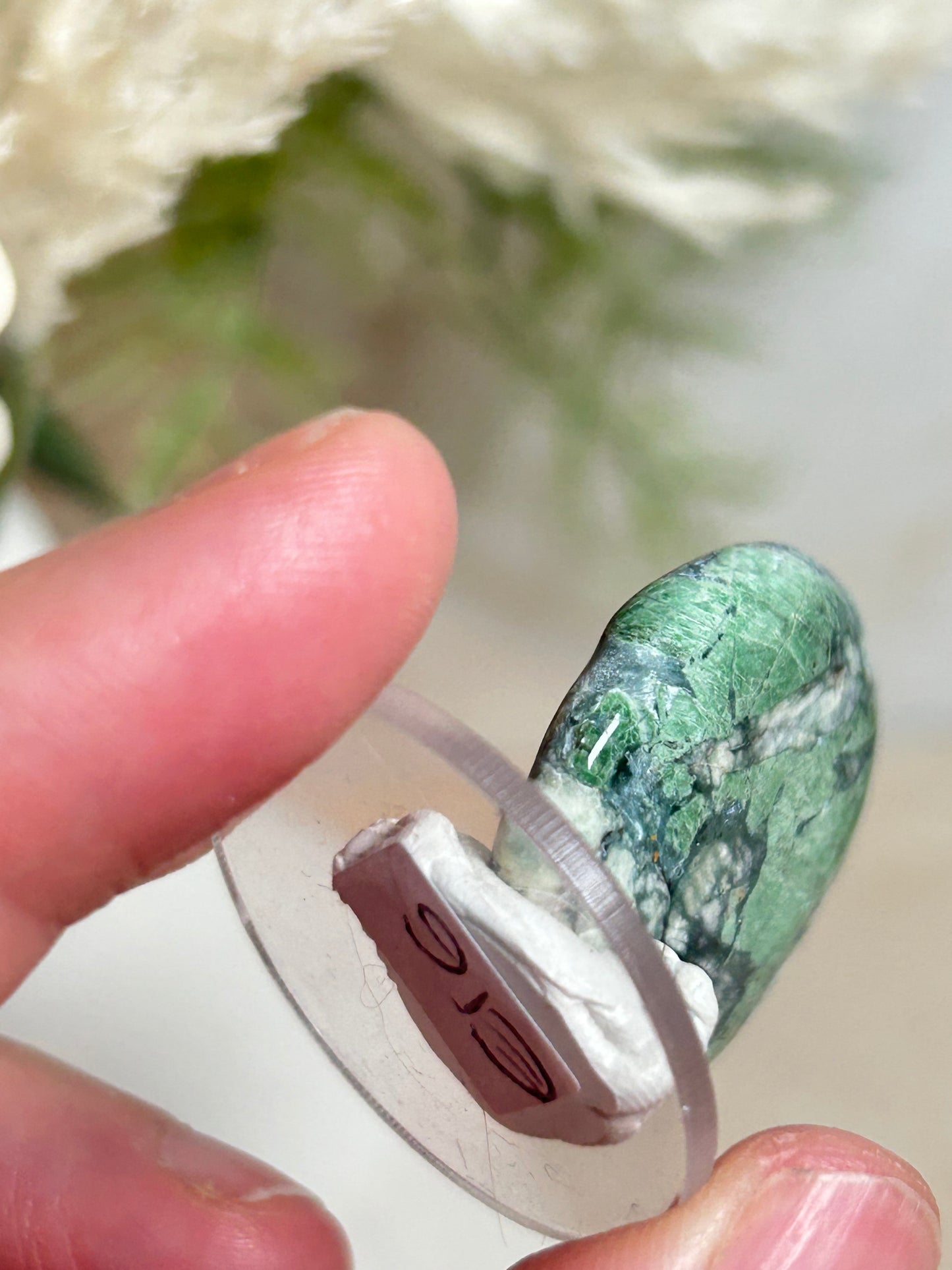 Polished Smaragdite Cabochon – French Actinolite-Rich Green Stone for Jewellery Making