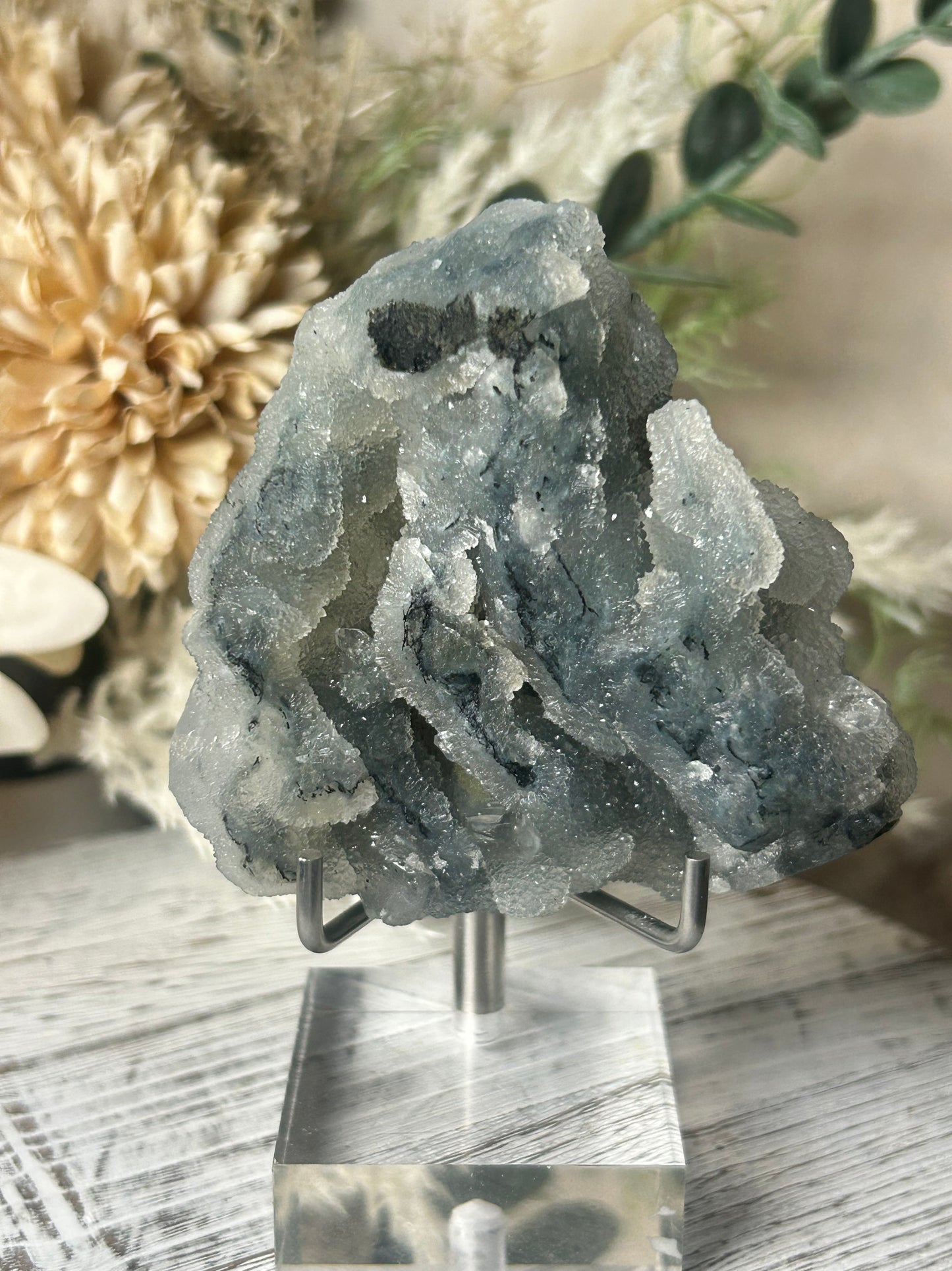 Grey Chalcedony Cluster – Grey Botryoidal Formation