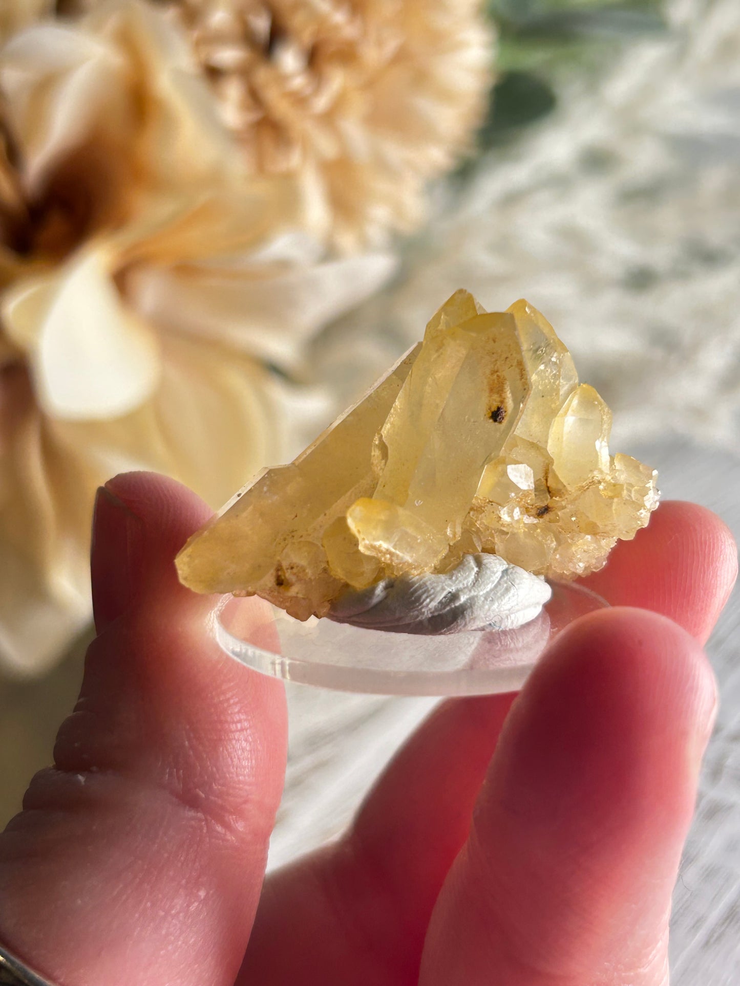 Mini Swiss Quartz Point – Natural Yellow (Hematite) Colour