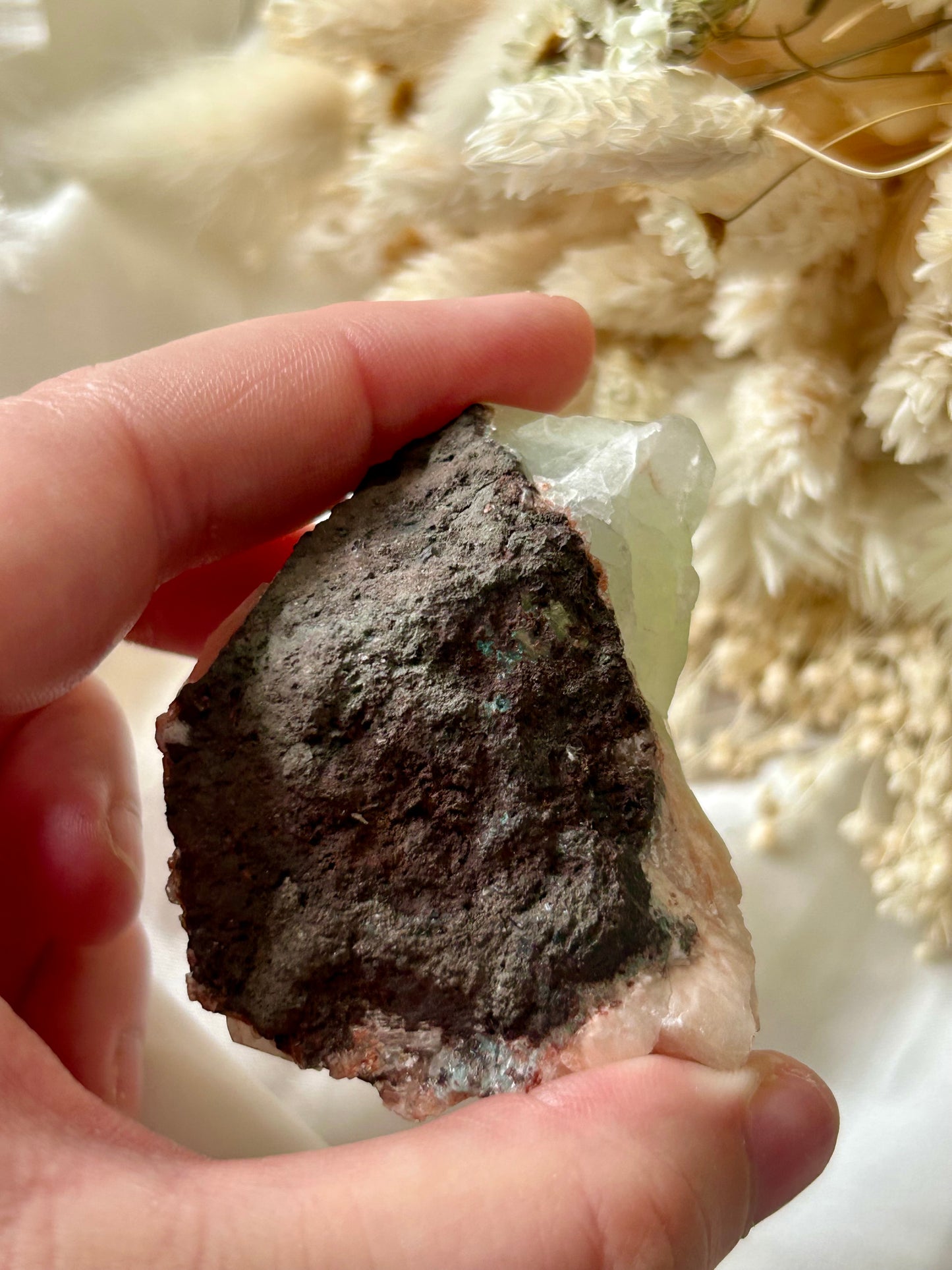 Green Apophyllite & Stilbite Cluster | Heart-Clearing & Uplifting