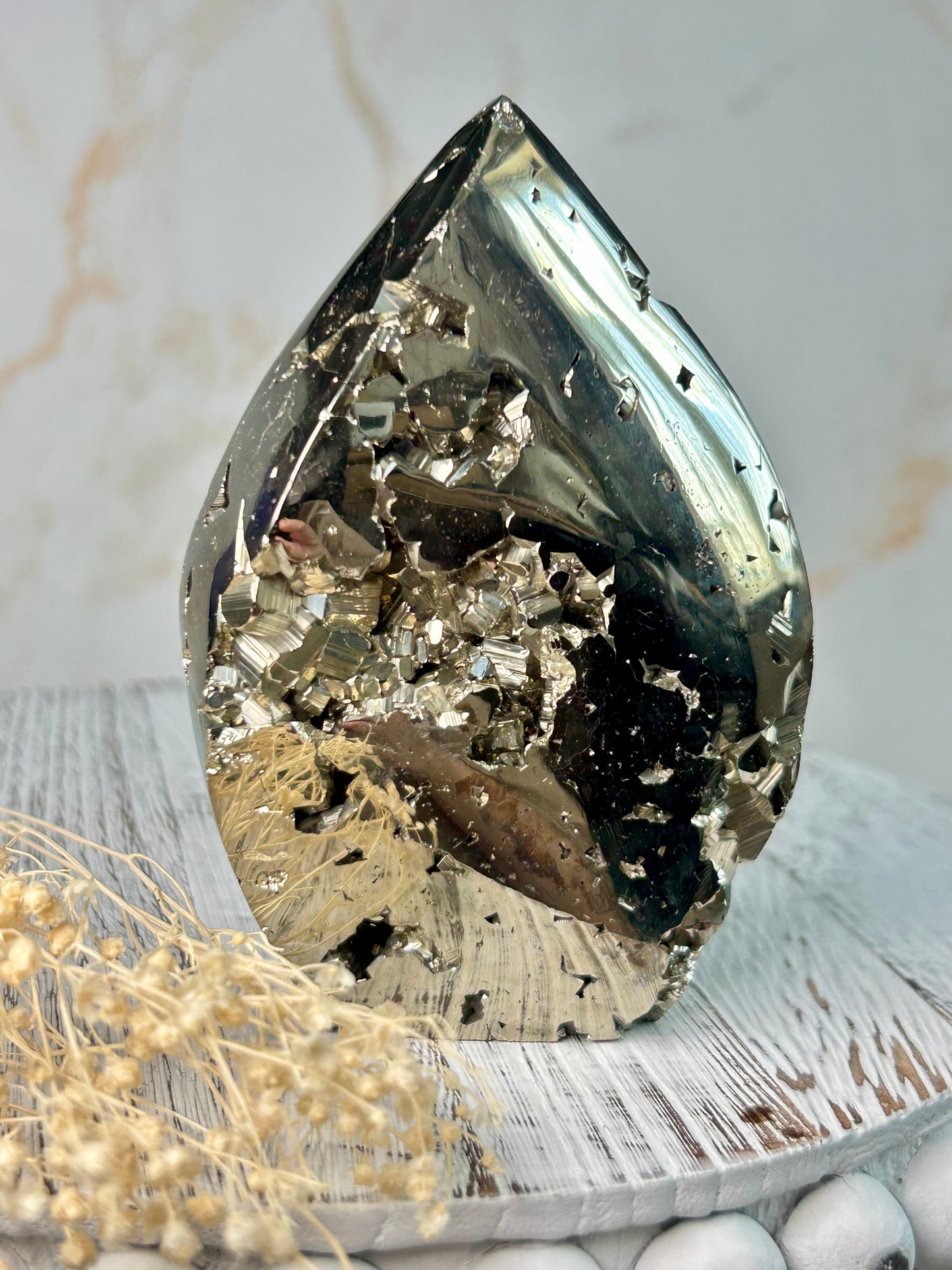 Golden Pyrite Flame | Protective & Abundance Stone