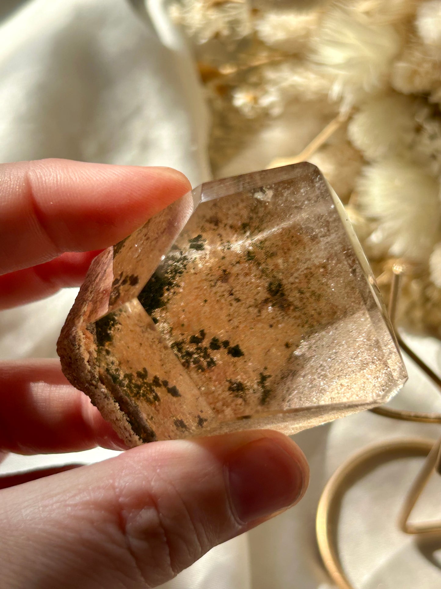 Lodolite on gold display stand