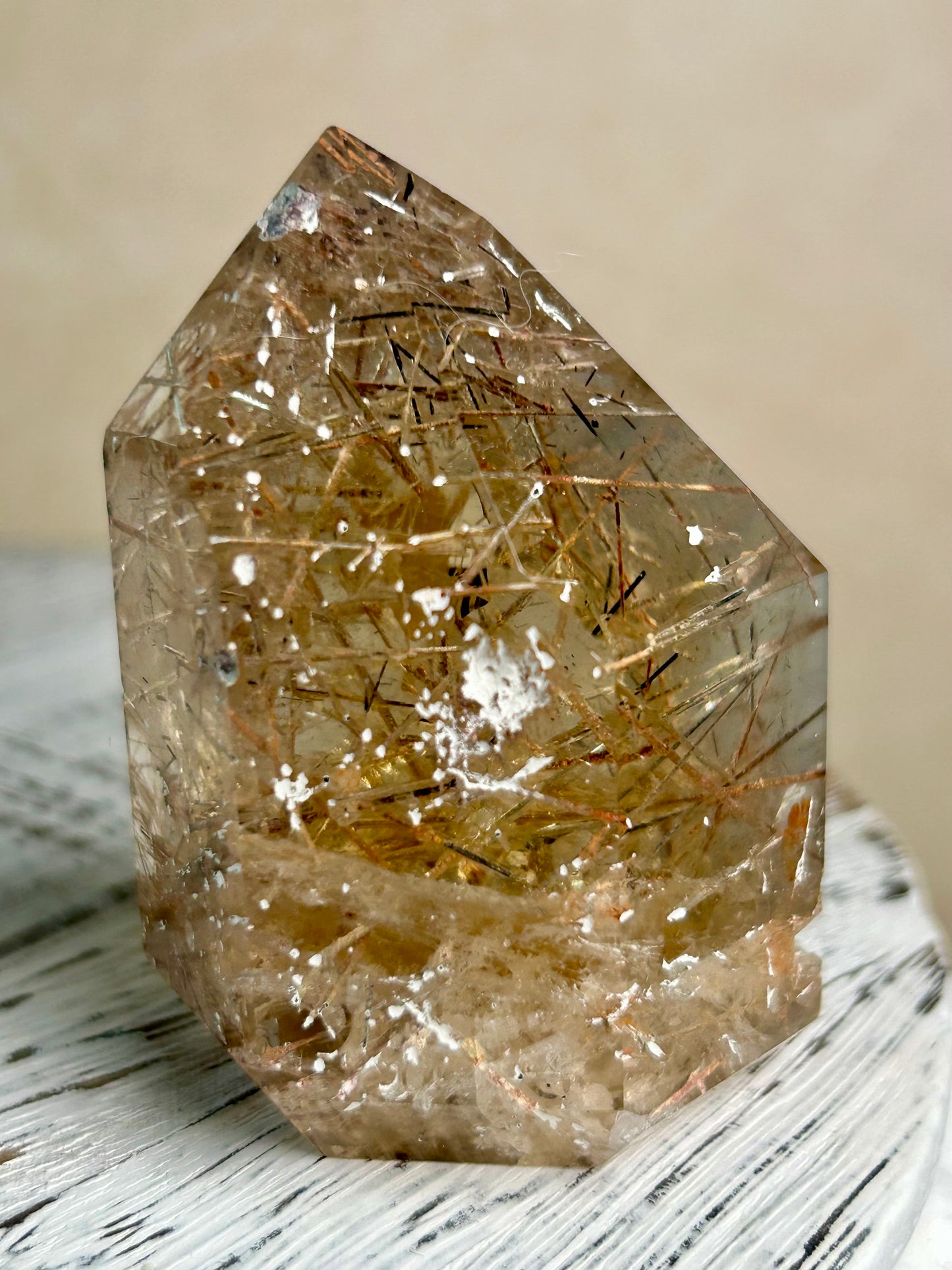 Citrine Rutile Tower – Golden Threads of Light