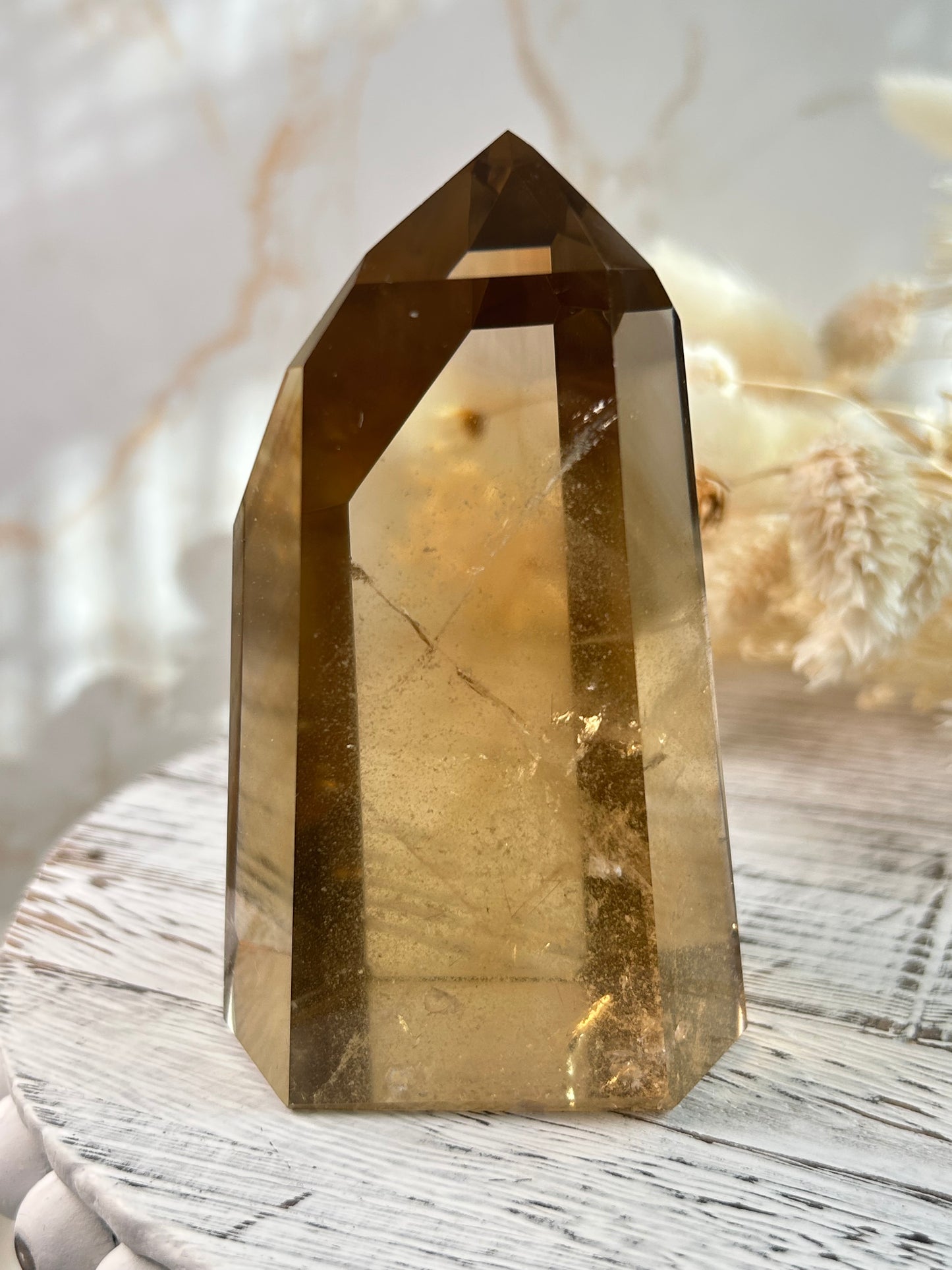Citrine Tower – Premium Statement Crystal from Brazil | Abundance, Confidence & Solar Energy | with phantoms