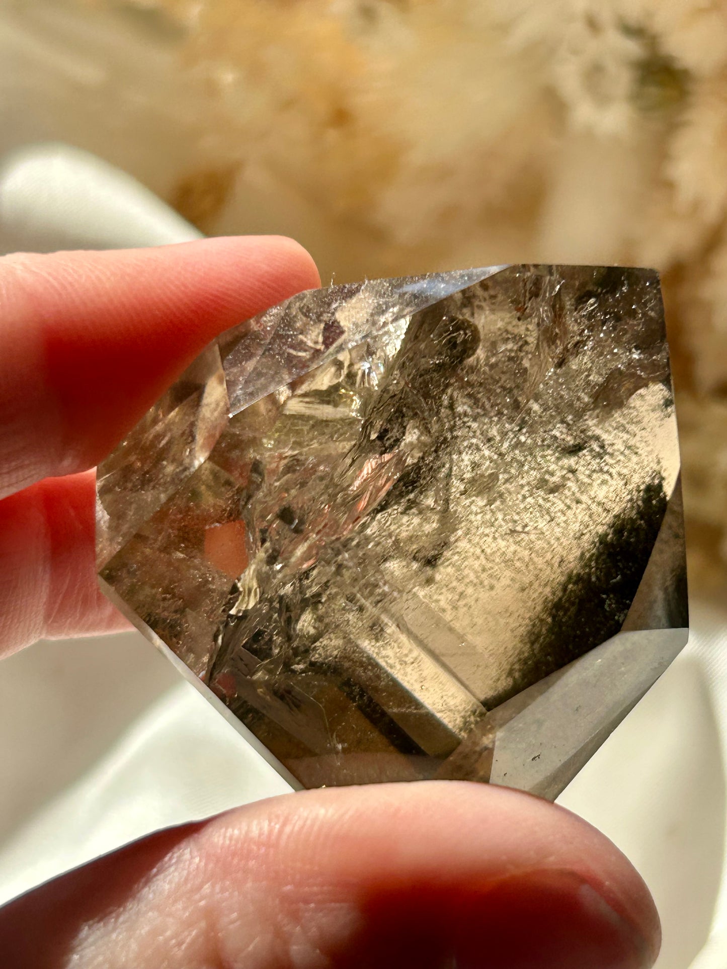 Smokey Quartz Tower with Chlorite Inclusions | Grounding + Cleansing Crystal