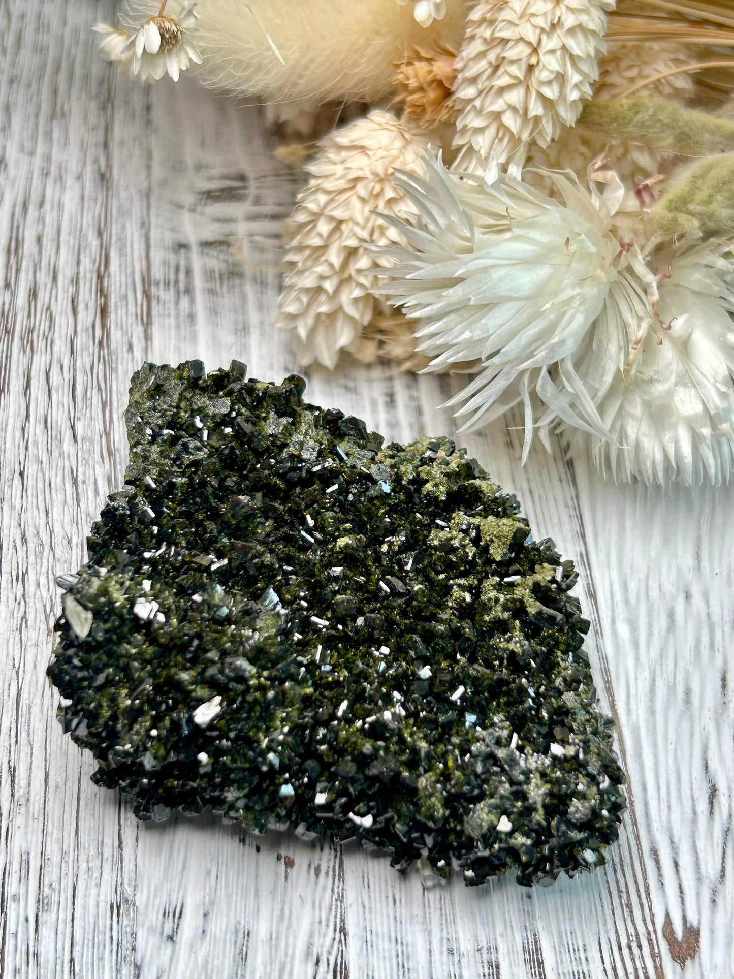 Double sided - Forest Epidote Quartz | Grounding & Growth Stone