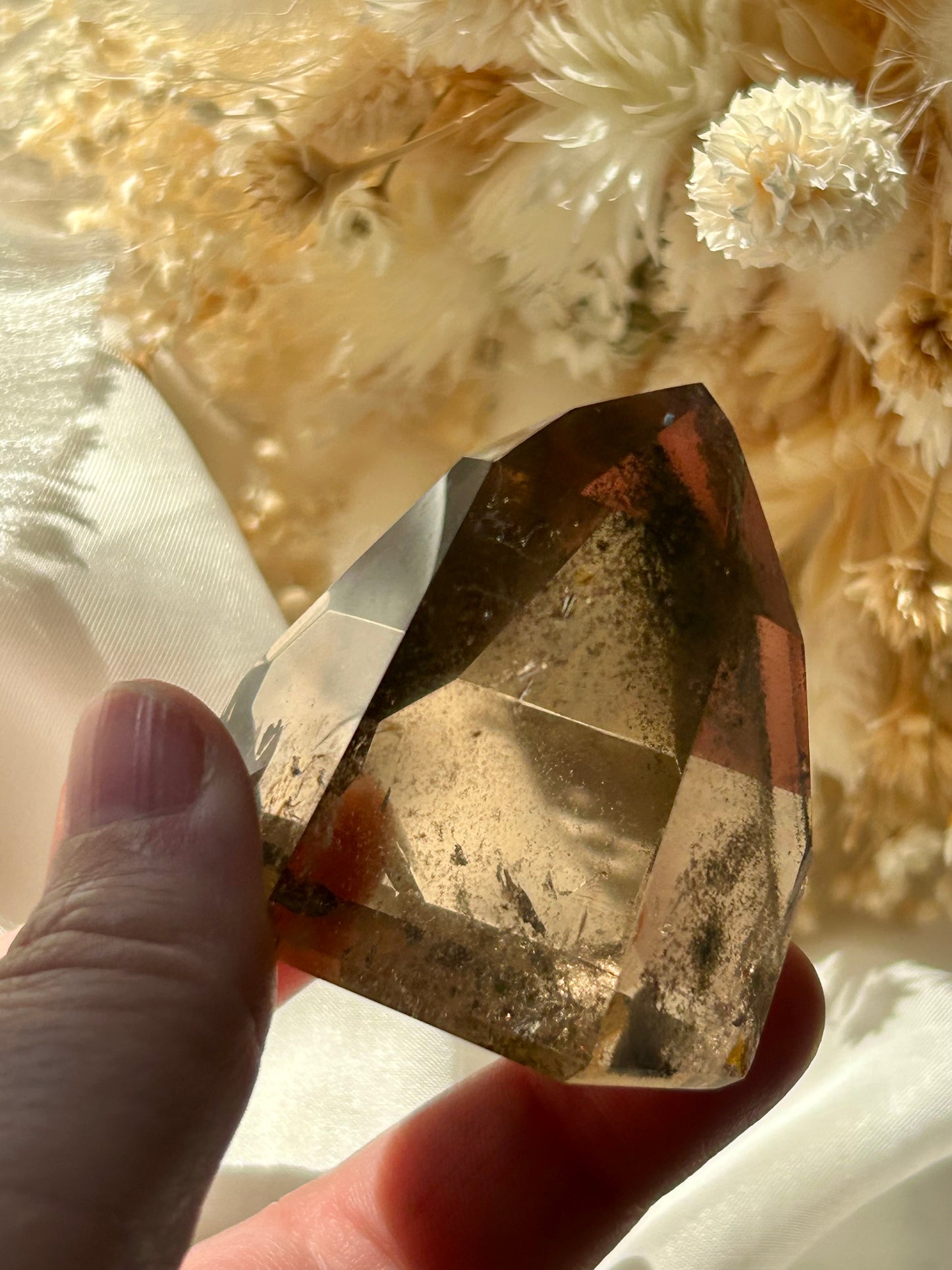 Smokey Quartz Tower with Chlorite Inclusions | Grounding + Cleansing Crystal