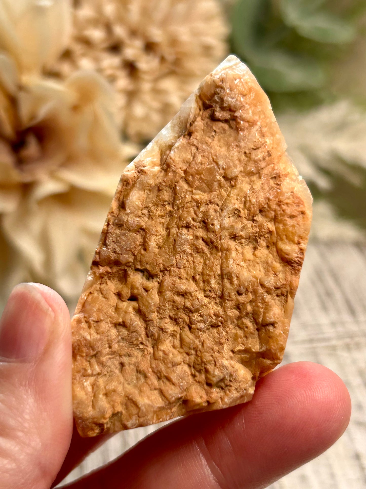 Amphibole Quartz Freeform – Orange - Semi Polished