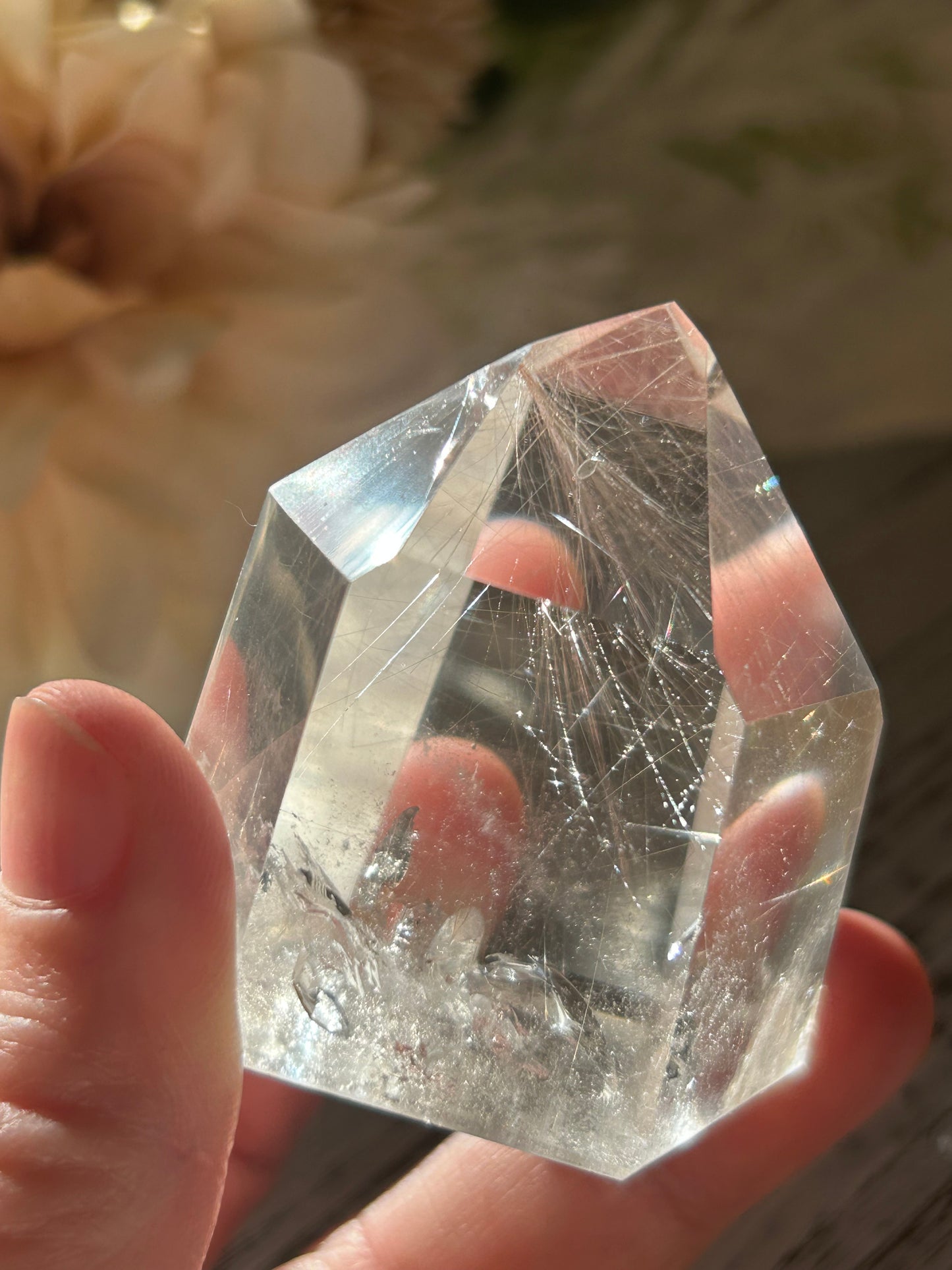 Rutilated Quartz Tower – Angel Hair Rutile - Gold and Silver Threads