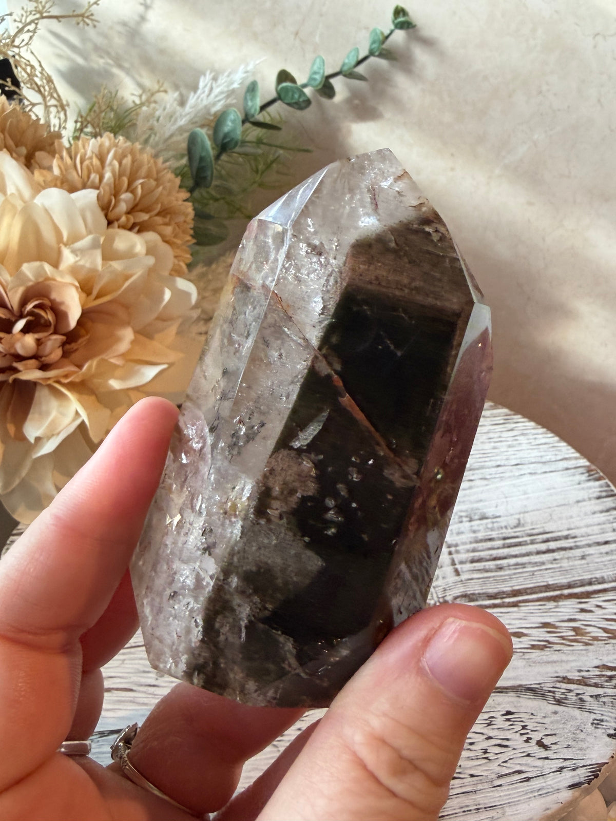 Phantom Lodolite Quartz | Semi-Polished Inclusion Quartz