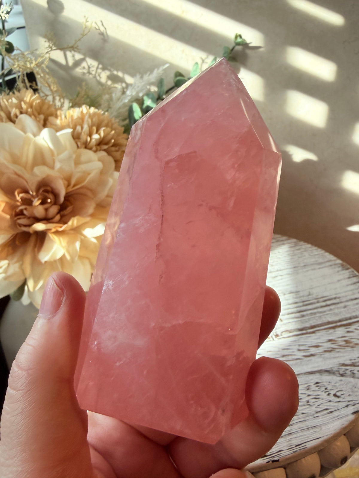 High Grade Bubblegum Pink Rose Quartz Tower