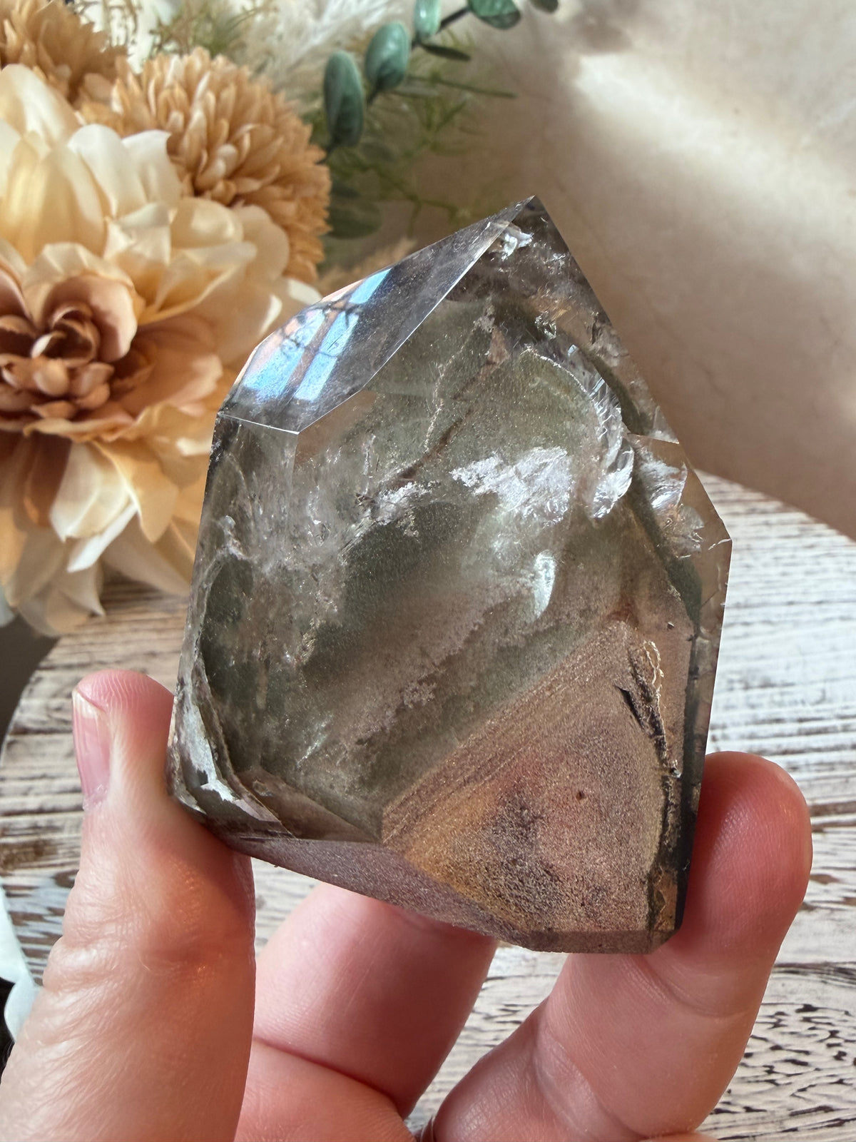 Phantom Lodolite Quartz | Semi-Polished Inclusion Quartz