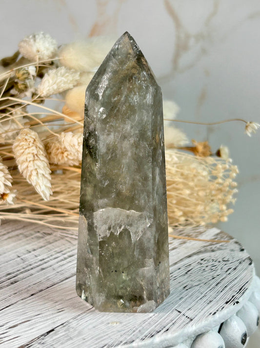Unique Prasiolite crystal from Brazil, metaphysical healing stone