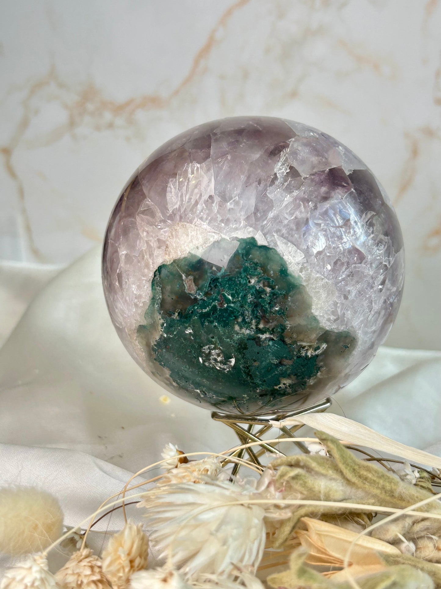 Amethyst Druzy Sphere – Deep Lavender Crystal Glow