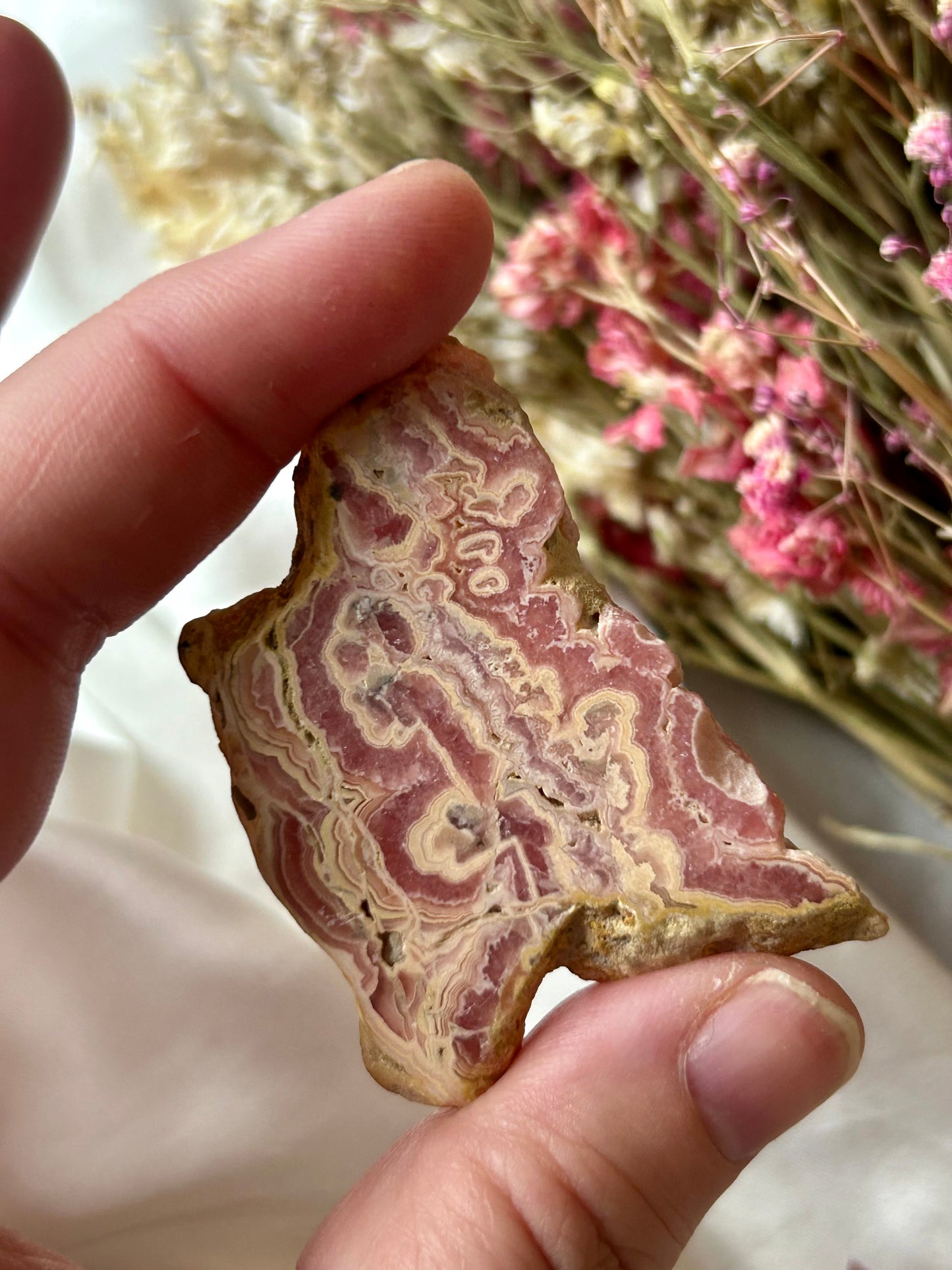 Rhodochrosite slice