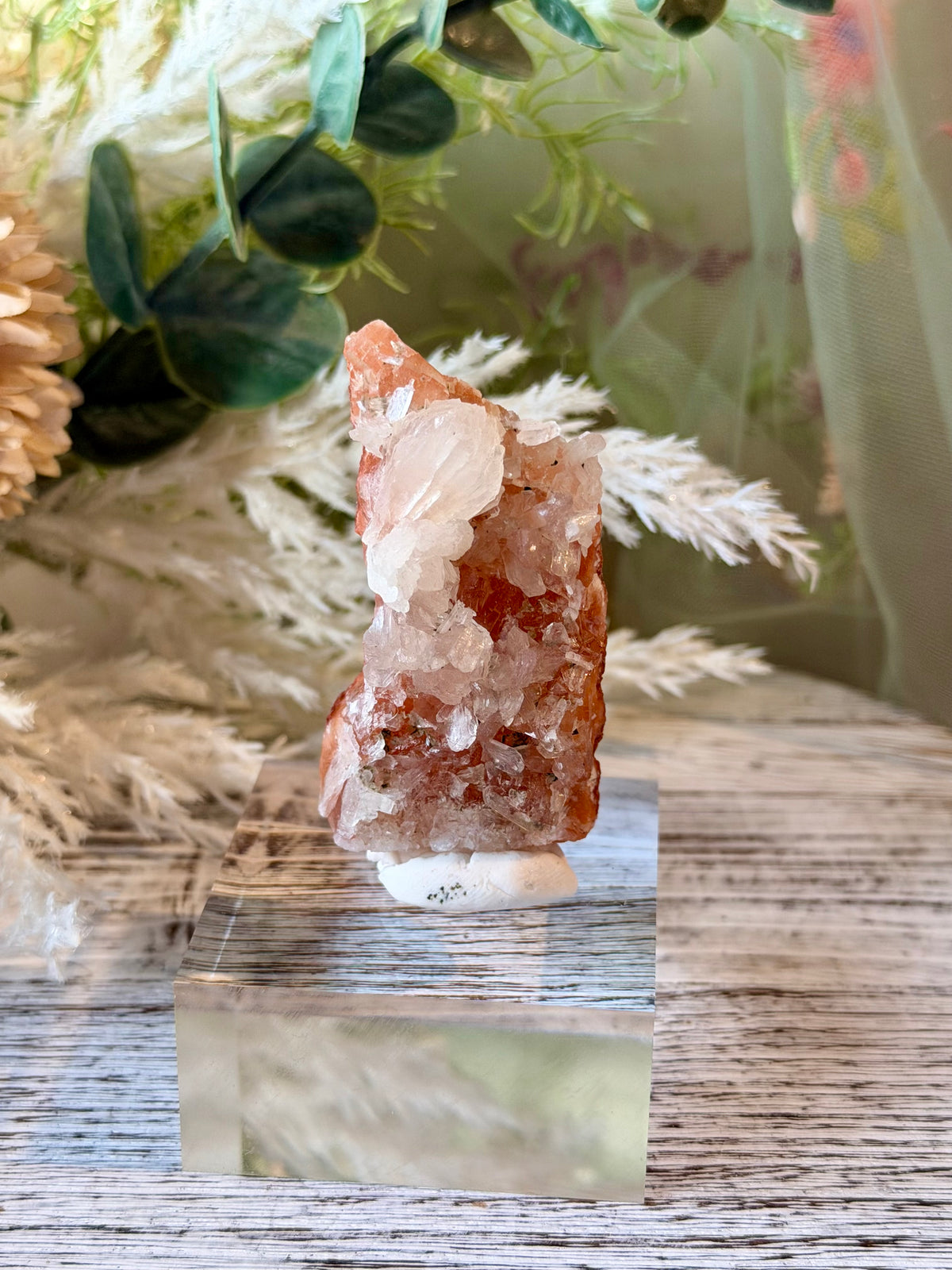 Natural Chalcedony with Stellerite and Heulandite featuring intricate zeolite crystal formations and unique mineral growth.