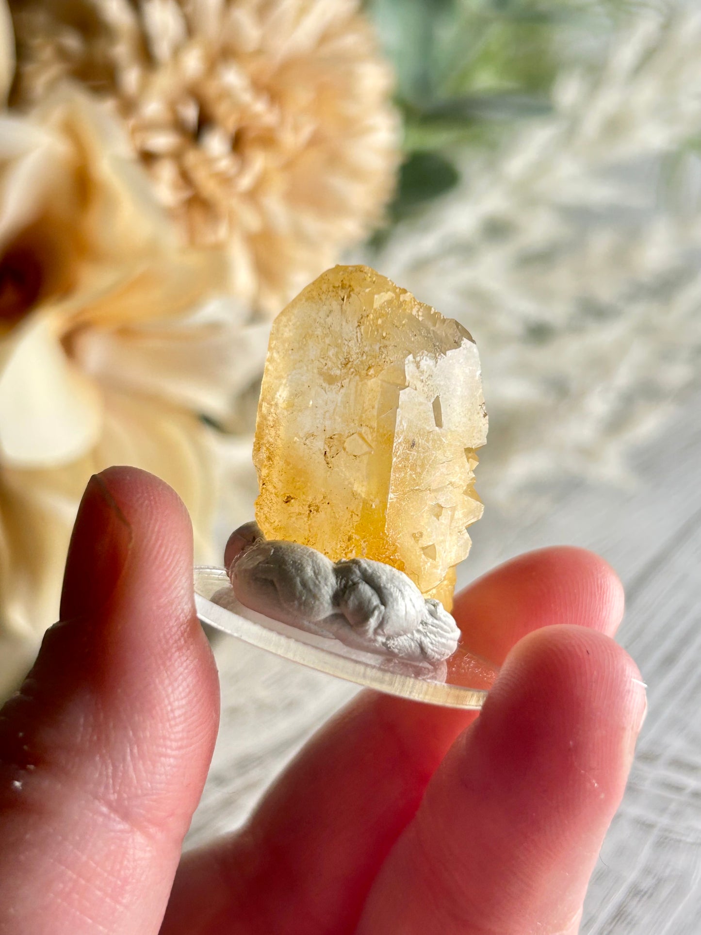 Mini Swiss Quartz Point – Natural Yellow (Hematite) Colour