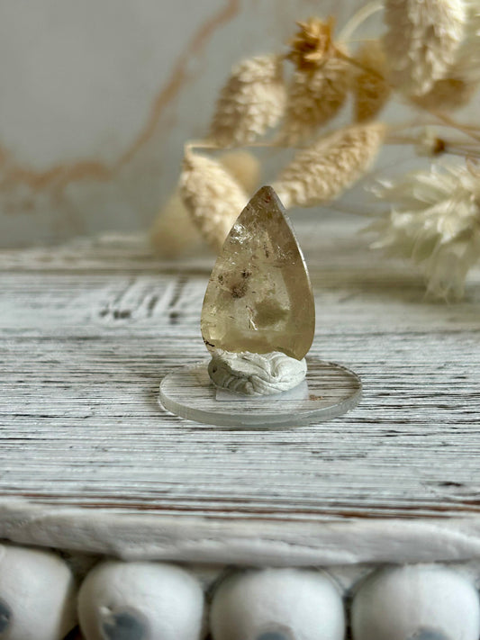 24 Carat Faceted Citrine cab – Golden Clarity With Natural Inclusions