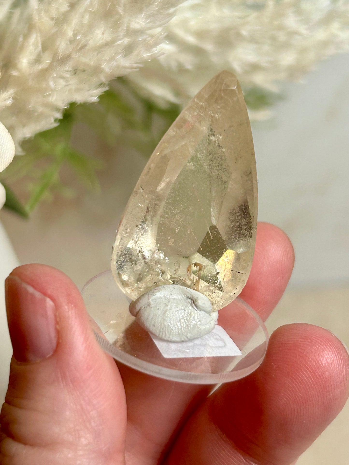 58 Carat Faceted Citrine cab – Golden Clarity With Natural Inclusions
