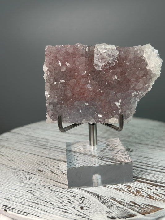 Grey Chalcedony specimen with layered colour growth and gentle shimmer