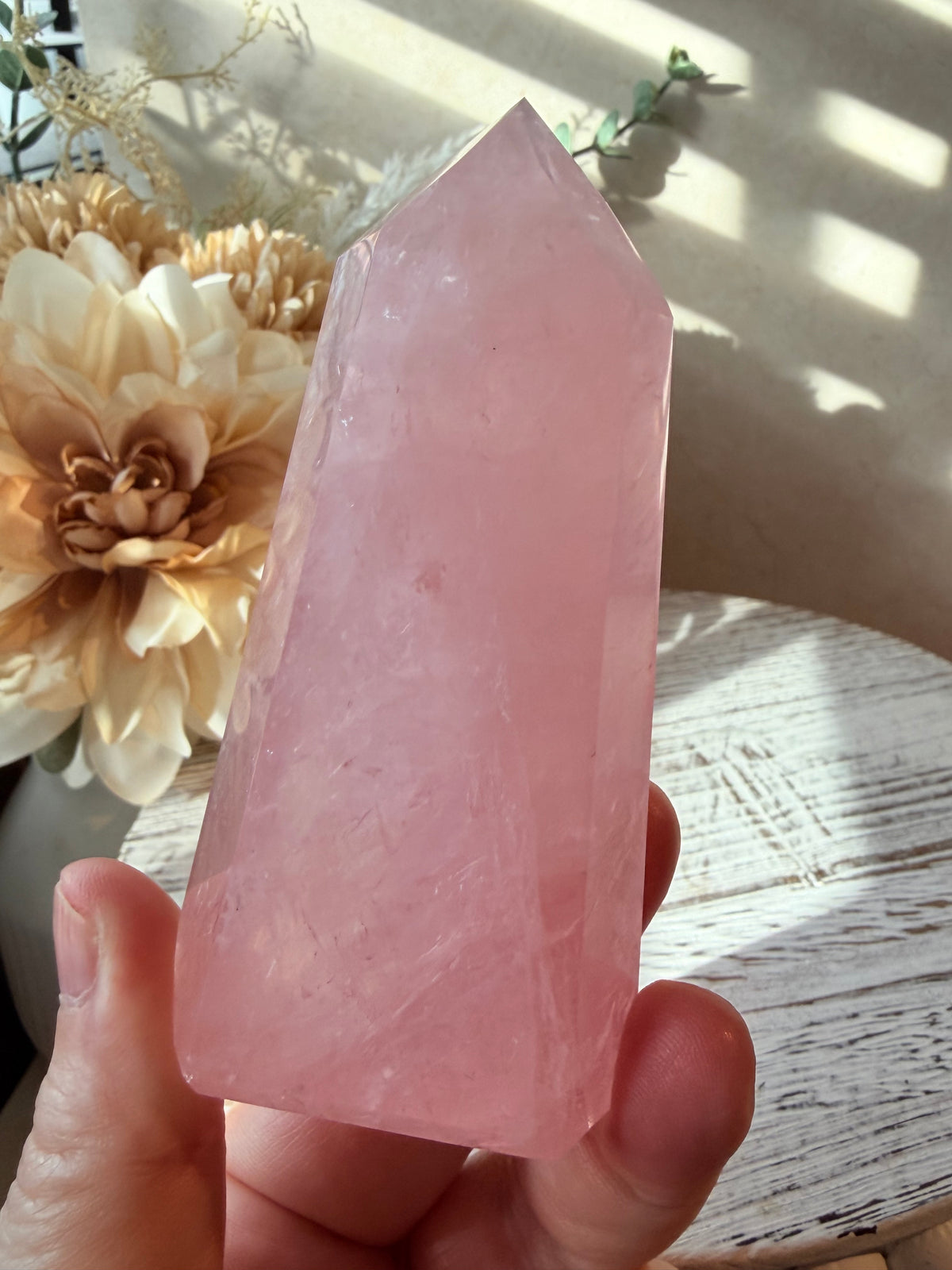 High Grade Bubblegum Pink Rose Quartz Tower