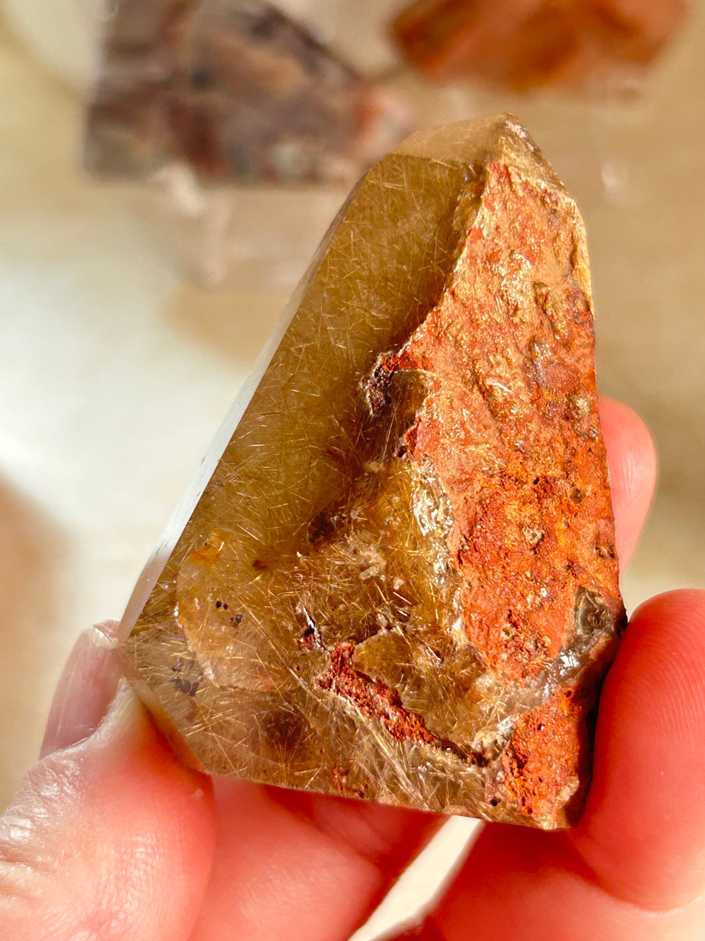 Rutilated Quartz Tower – Angel Hair Rutile - Gold Threads - Semi Polished