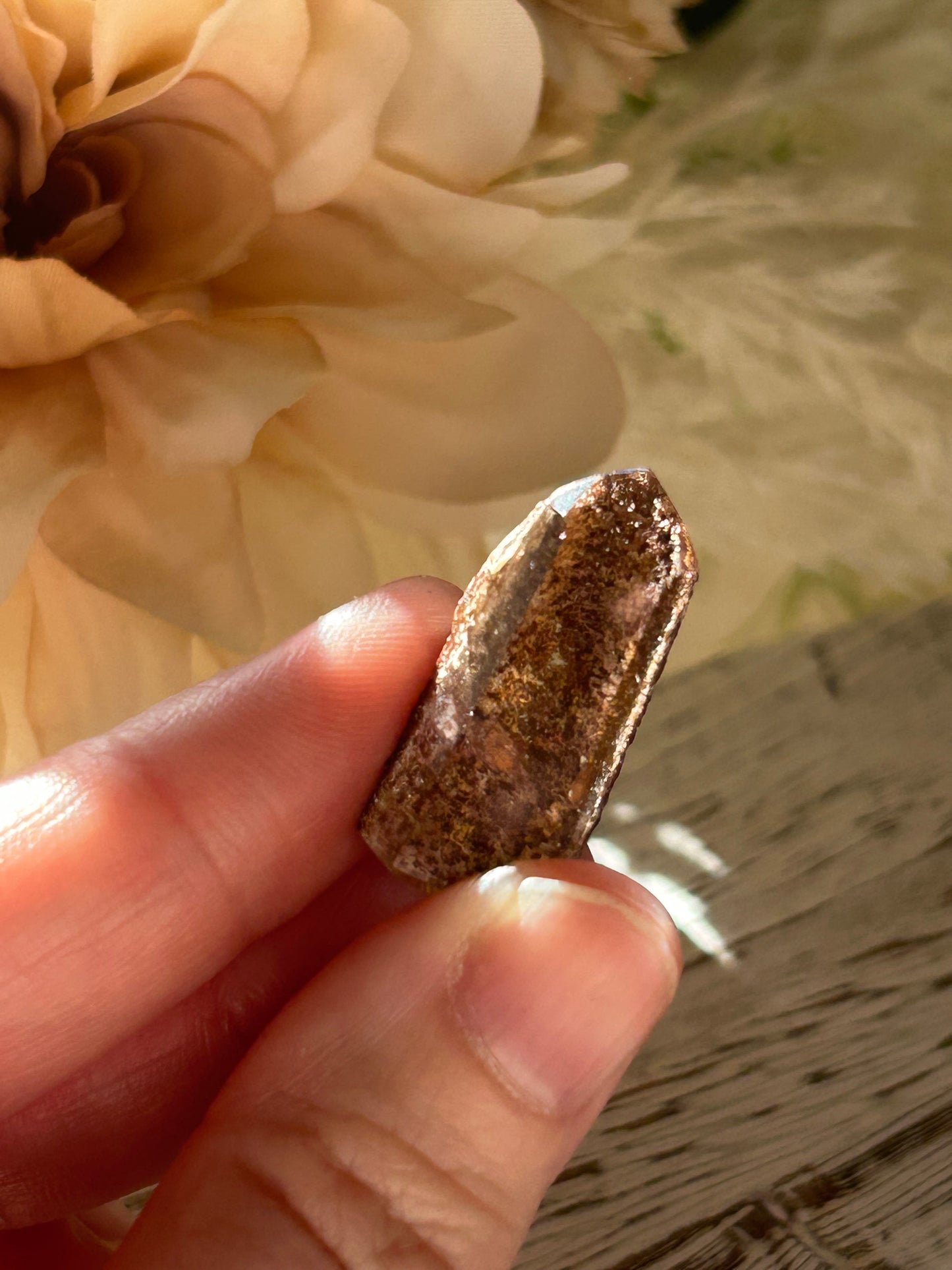 Lodolite Quartz Point – Natural Garden Quartz with Scenic Inclusions - Semi Polished